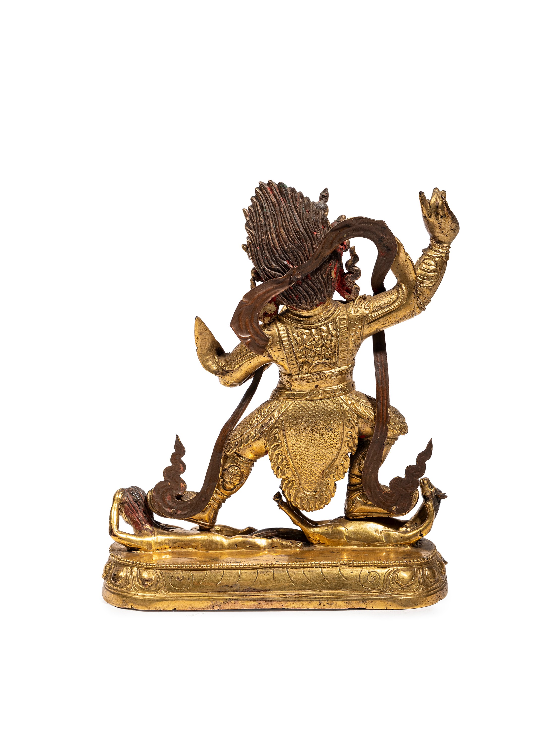 Cina/Tibet, Figura di divinità armata in bronzo dorato, XVIII–XIX secolo