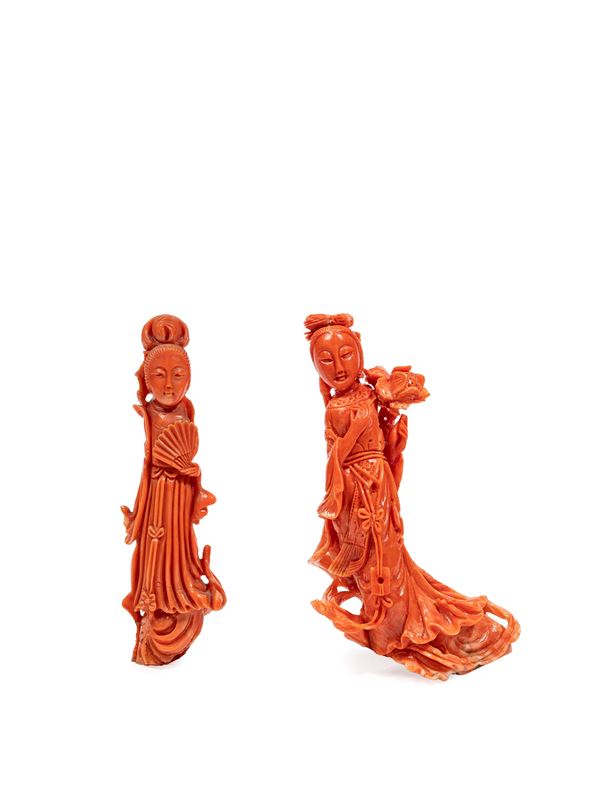 ☼ TWO CORAL FIGURES