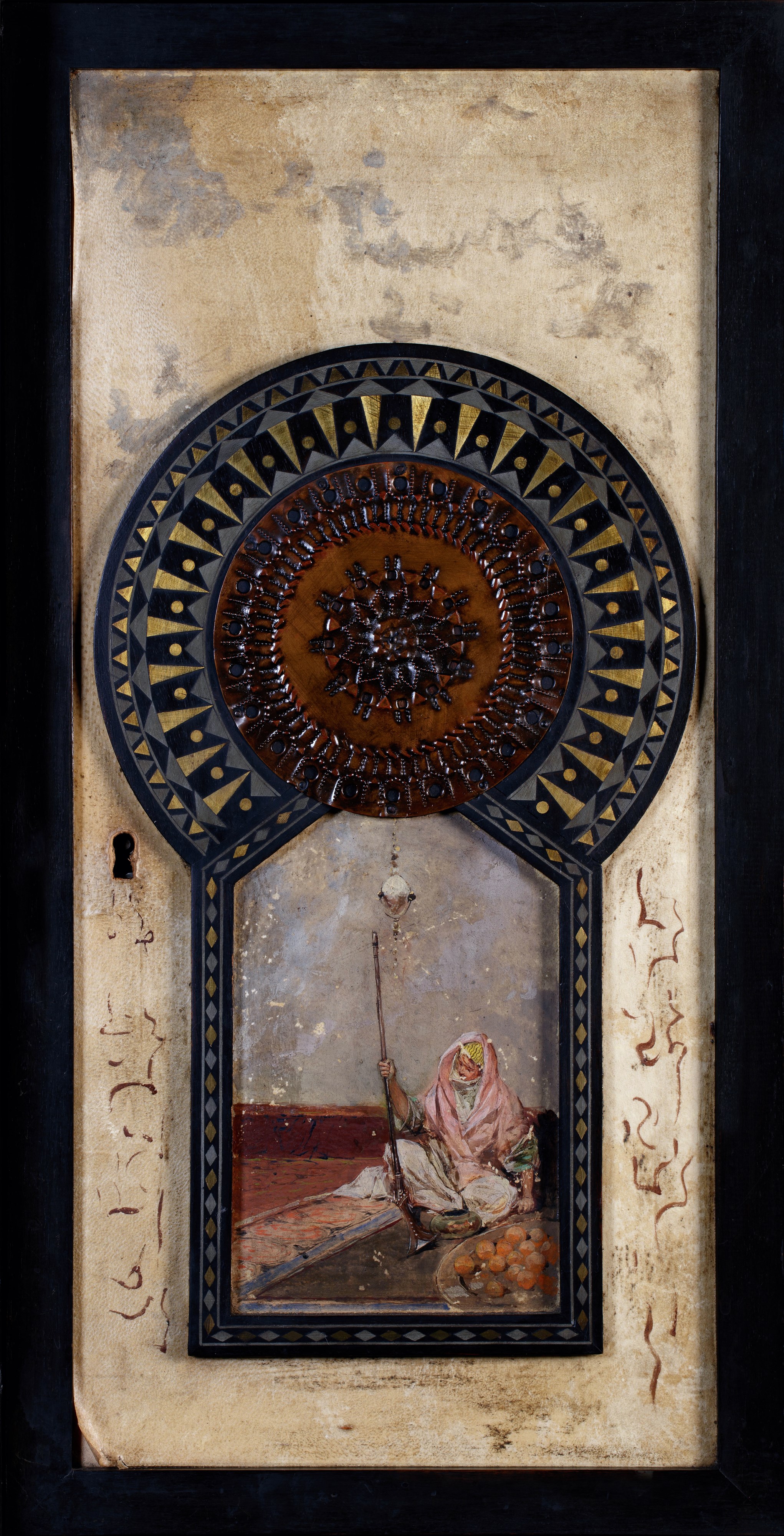 Carlo Bugatti - Mobile mosquée in legno intarsiato e pergamena dipinta