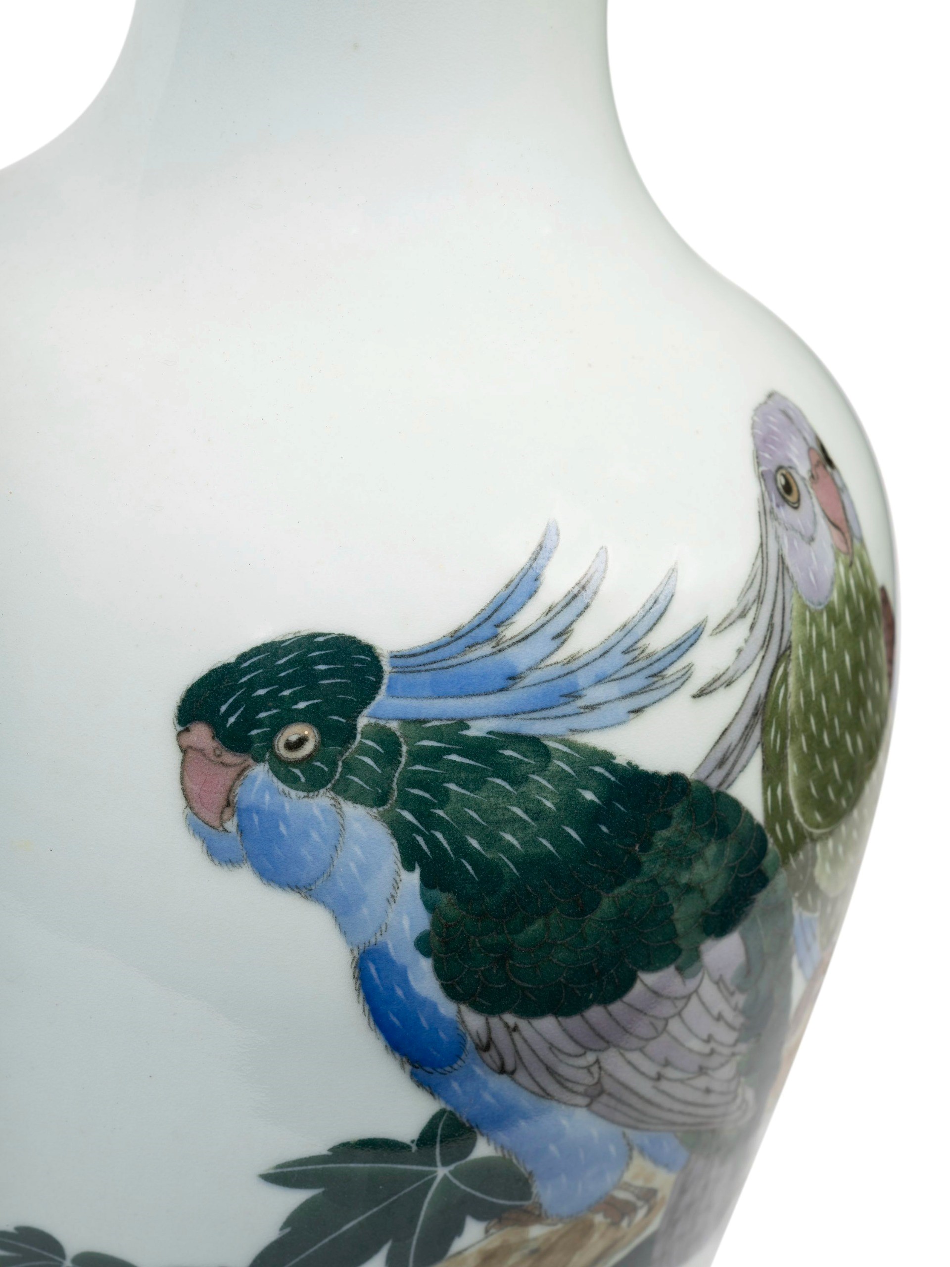 Raro Vaso in Porcellana Policroma