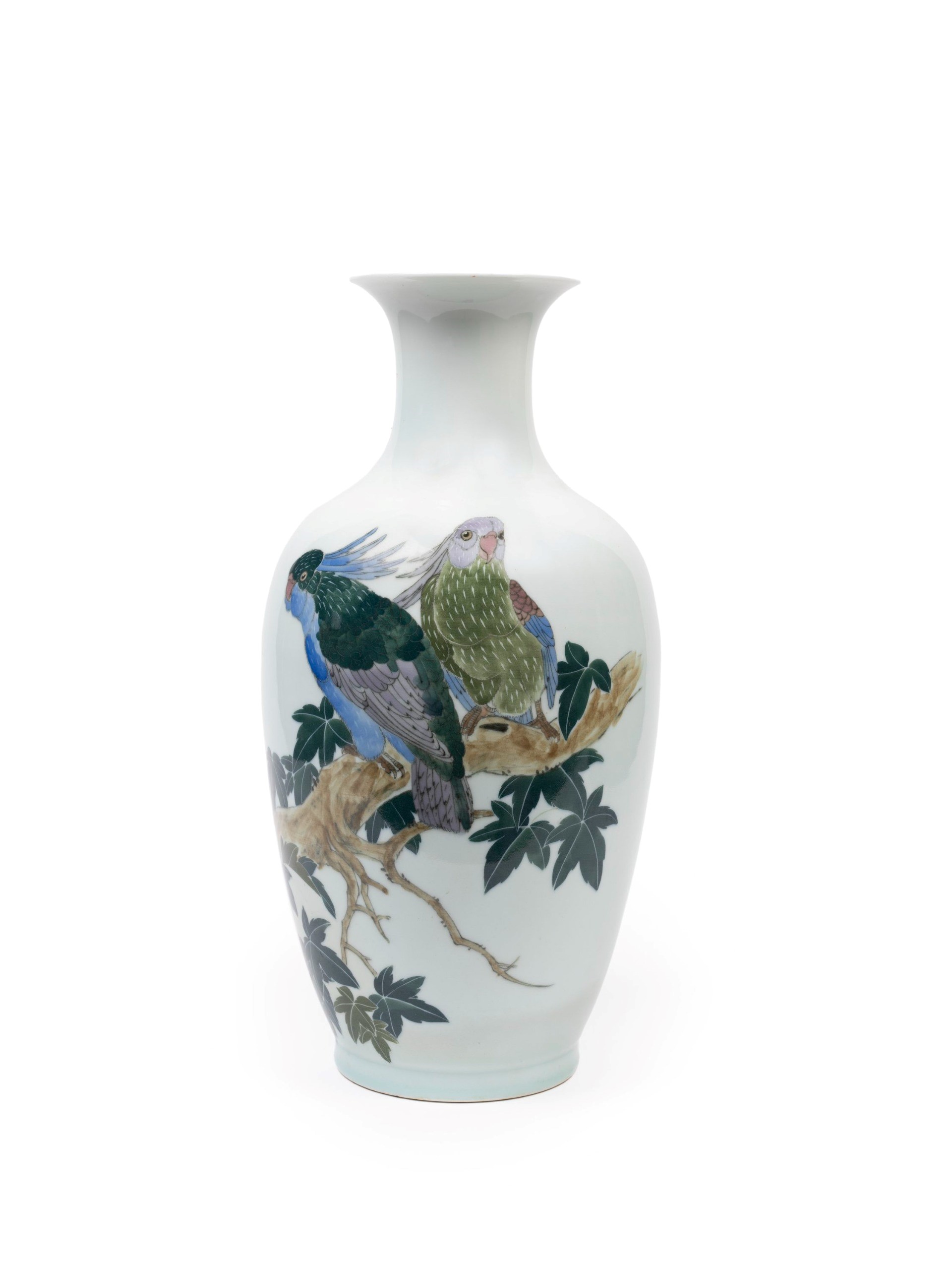 Raro Vaso in Porcellana Policroma