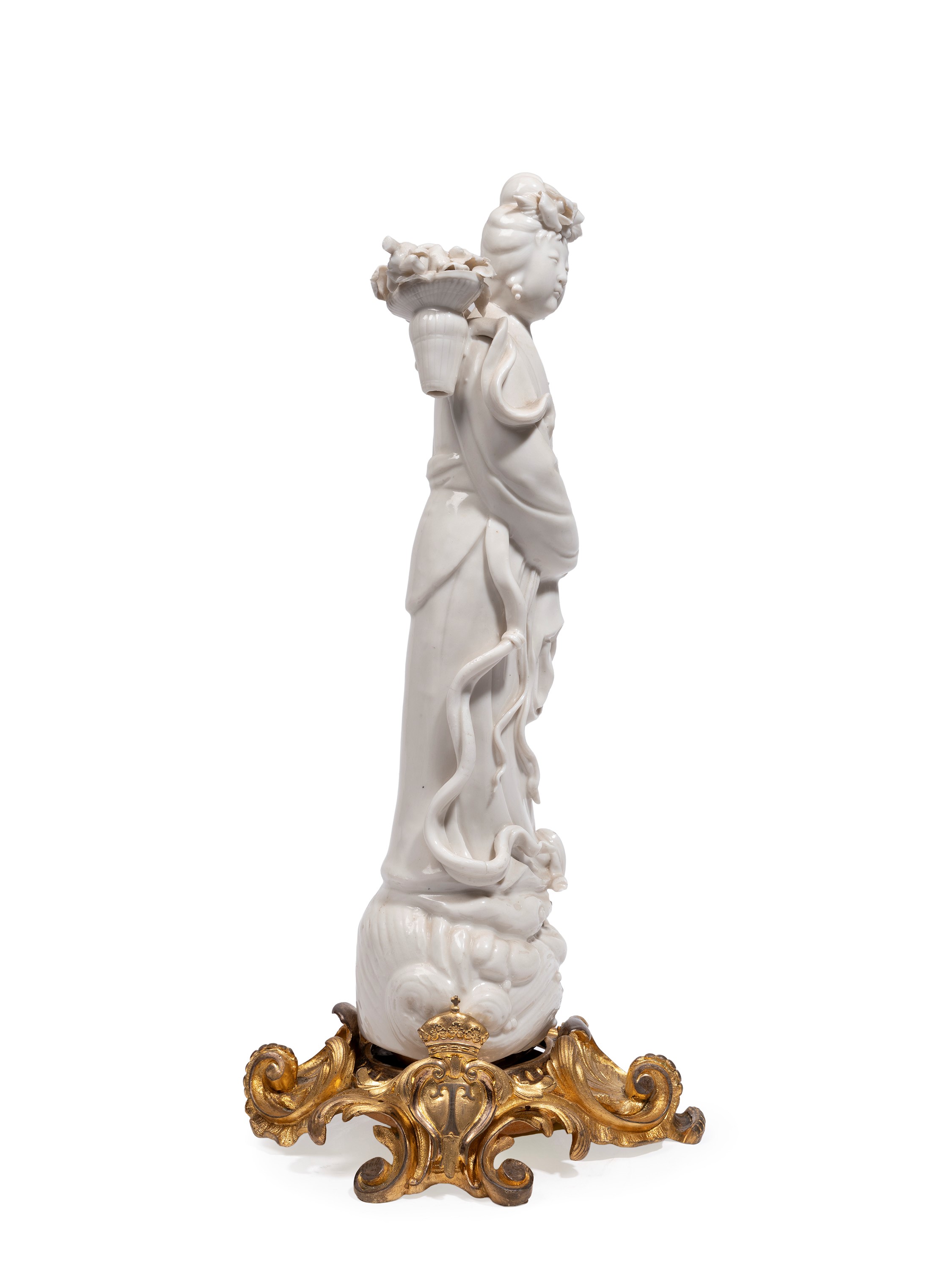 GRANDE FIGURA IN PORCELLANA BIANCA DI CINA