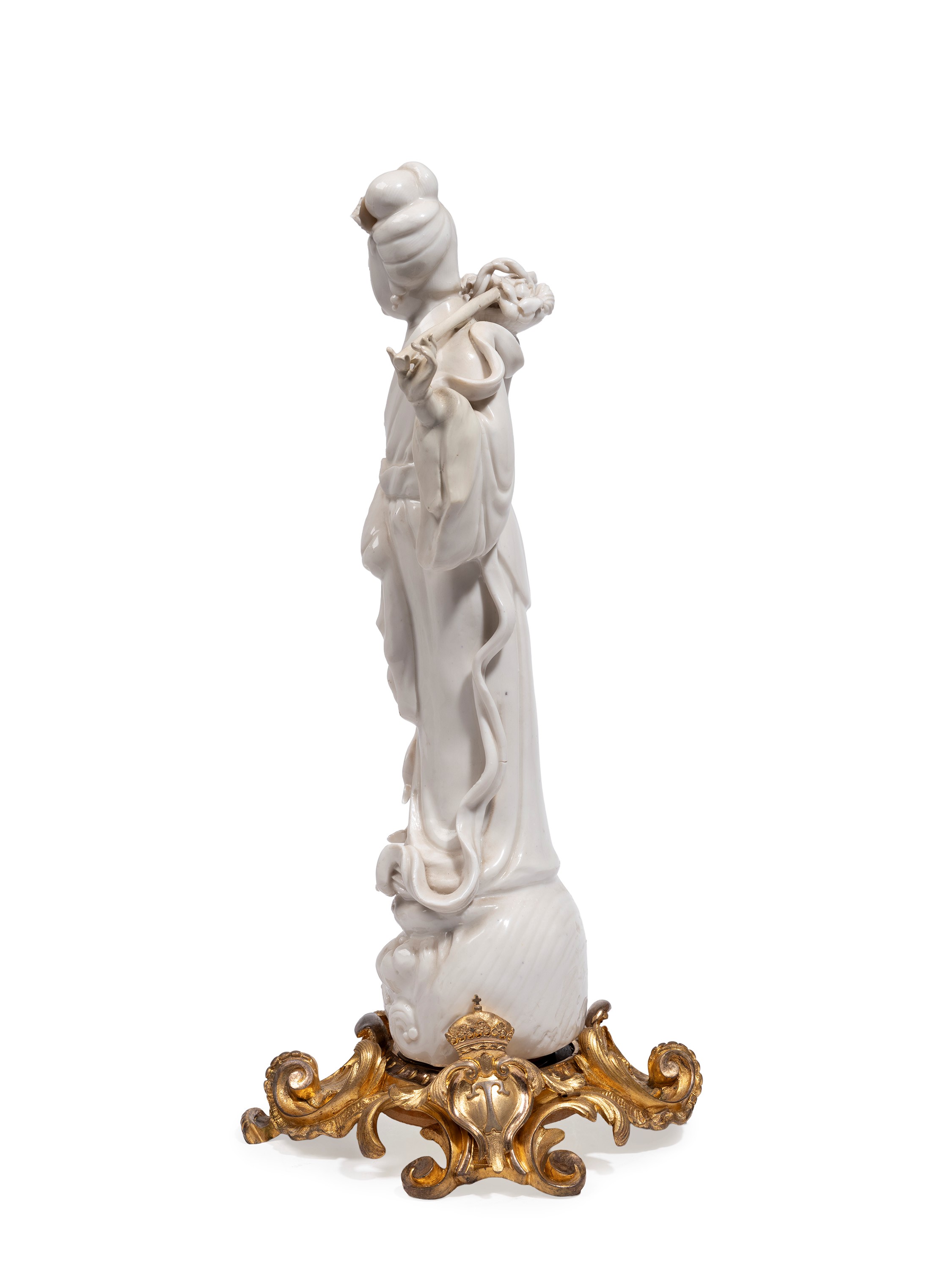 GRANDE FIGURA IN PORCELLANA BIANCA DI CINA