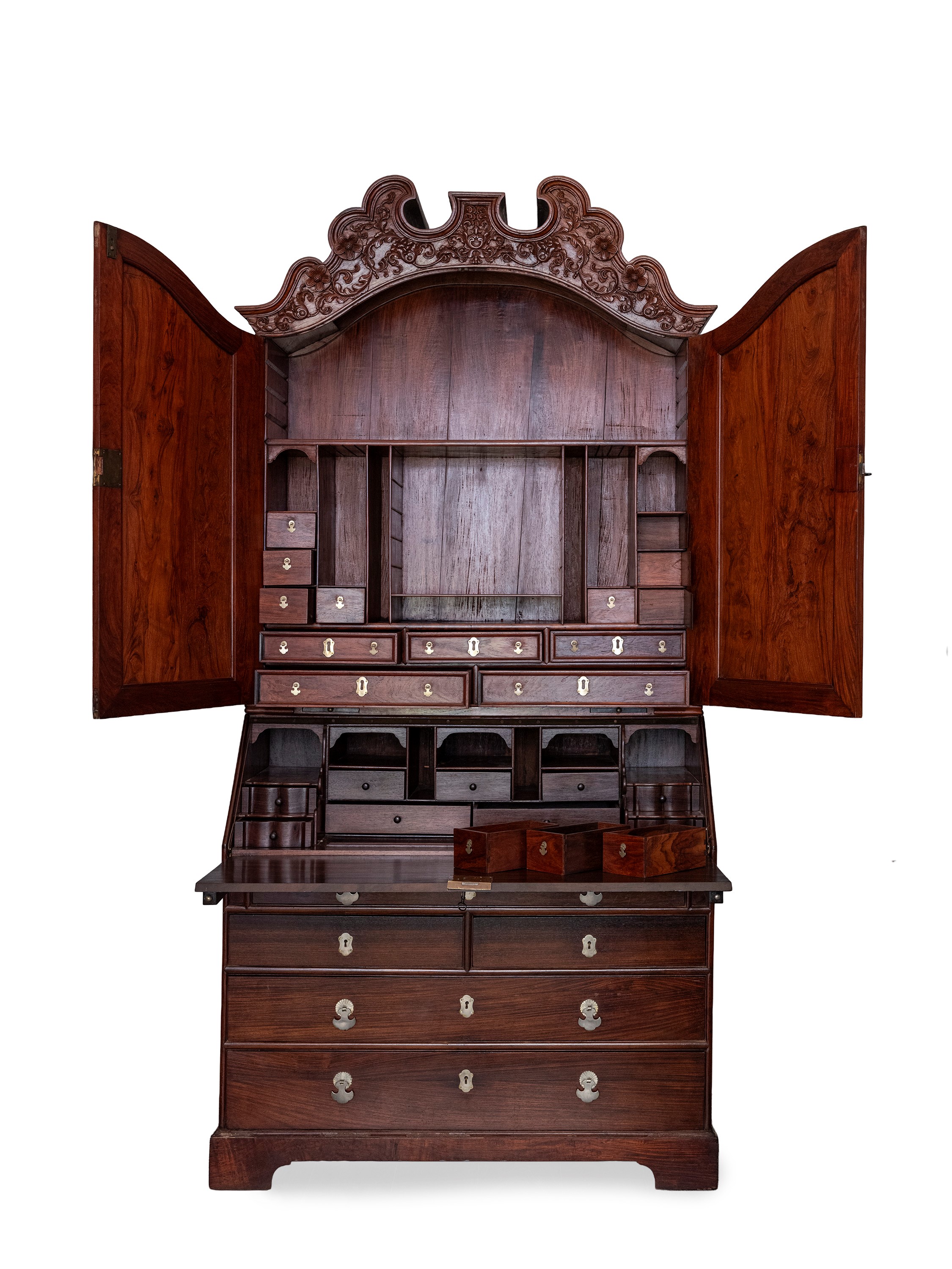 Cina, dinastia Qing (fine XVIII secolo), Trumèau in legno huanghuali e legno duro