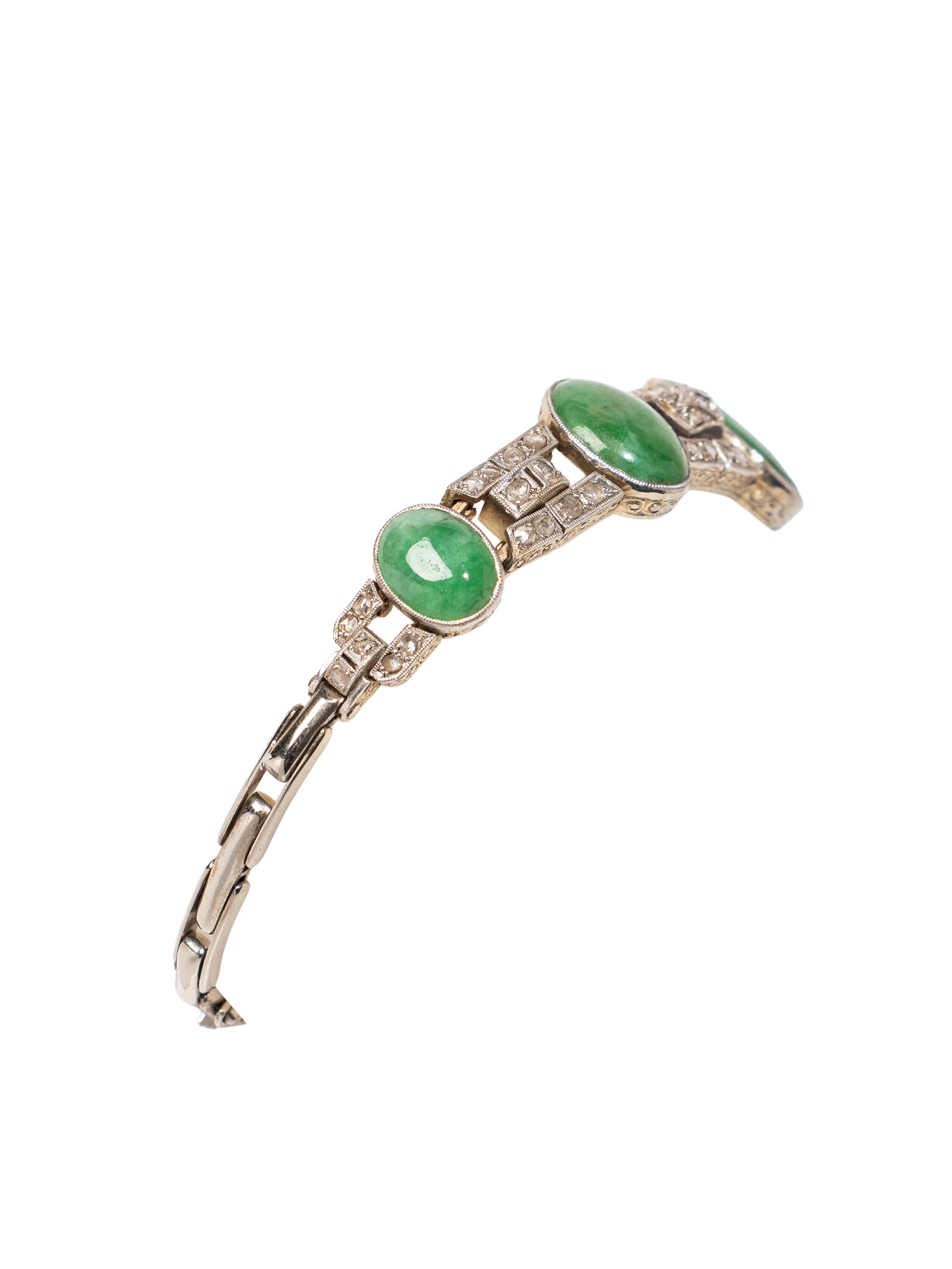 Cina, bracciale in oro e giadeite, XX secolo