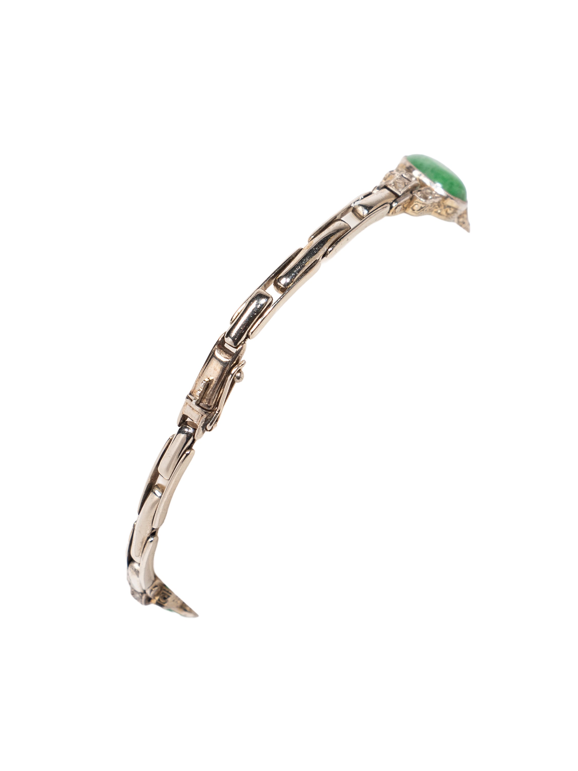 Cina, bracciale in oro e giadeite, XX secolo