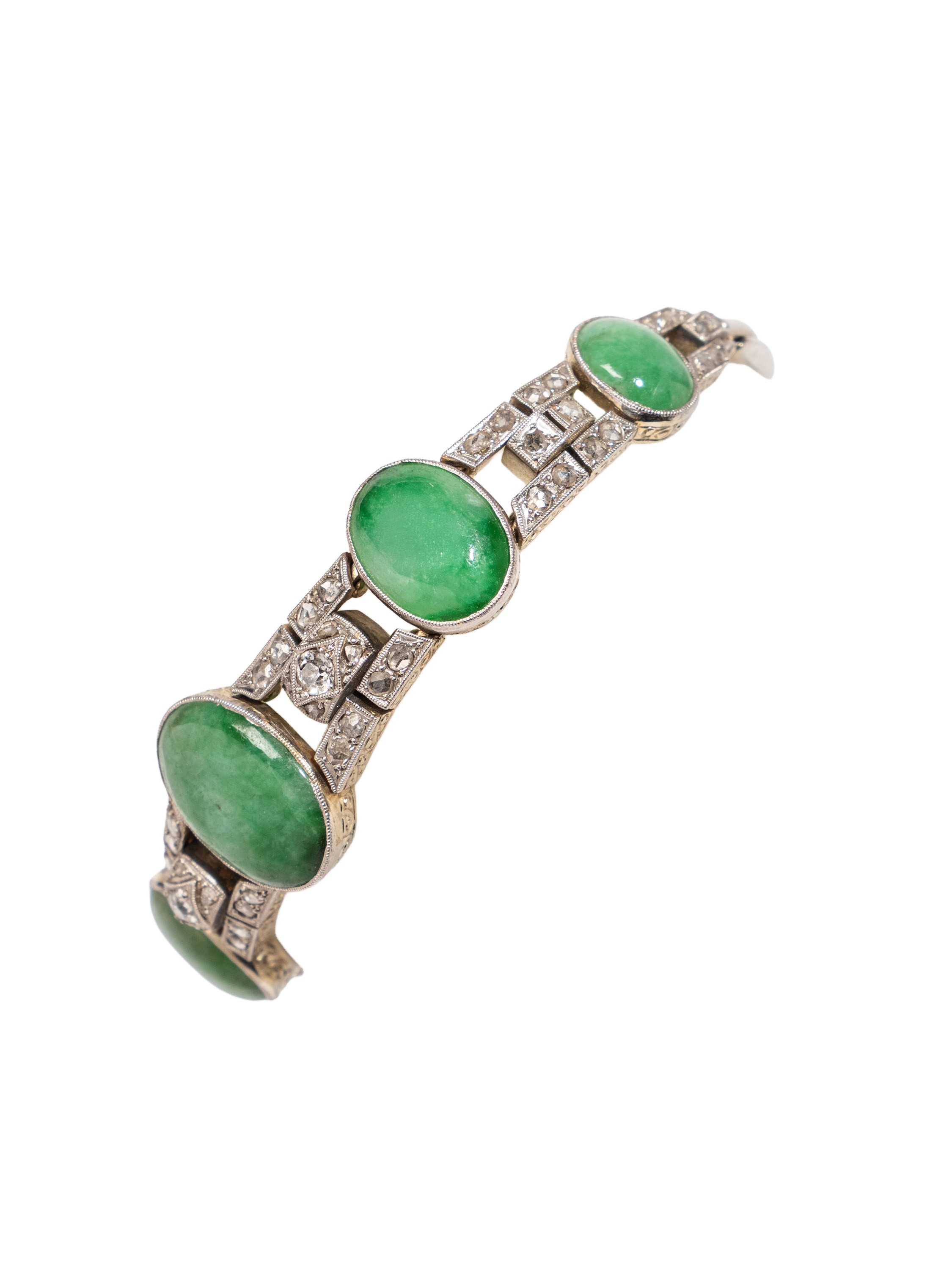 Cina, bracciale in oro e giadeite, XX secolo