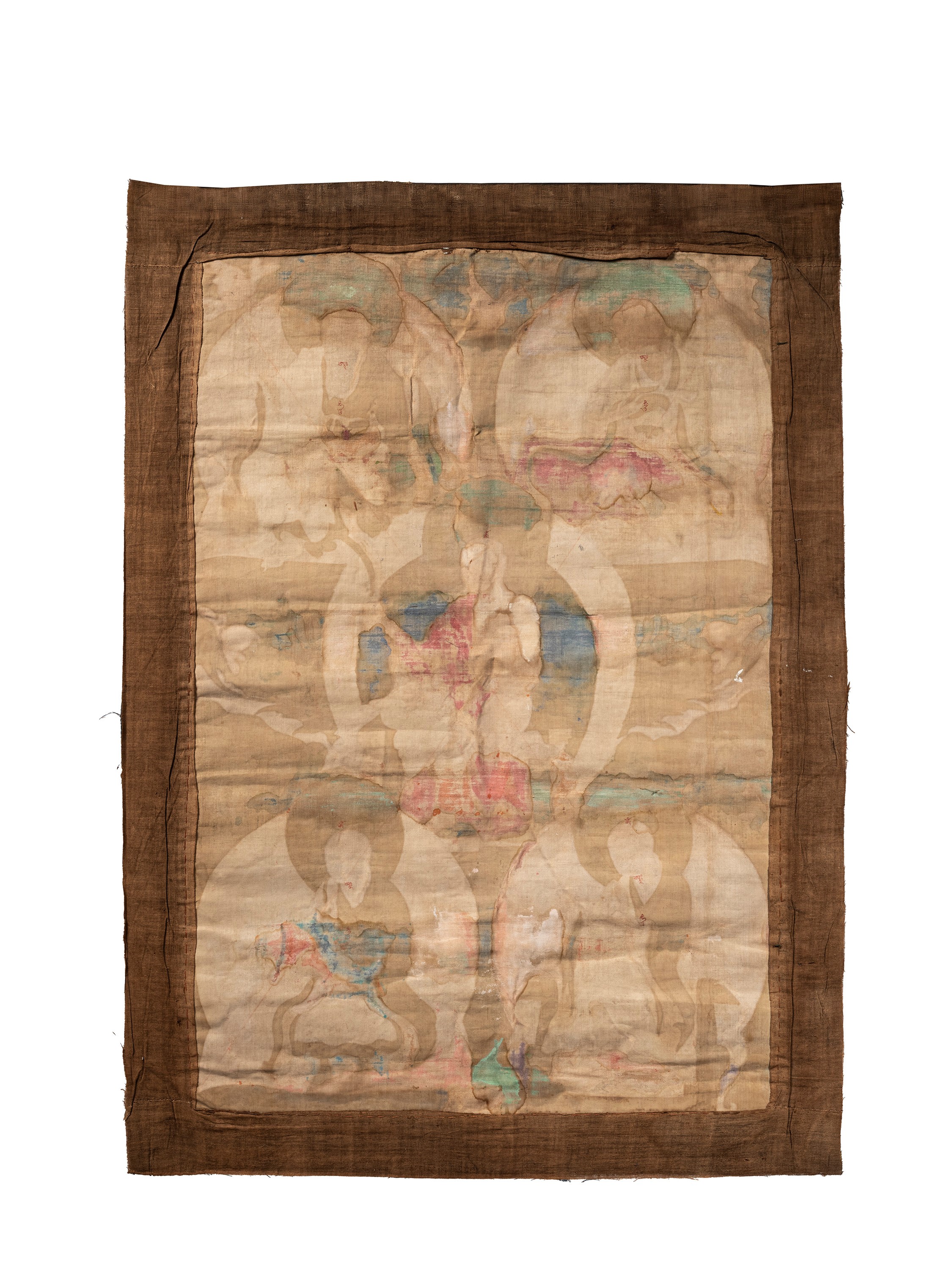 Tibetto (ambito), Thangka con figure di luohan, XVIII secolo