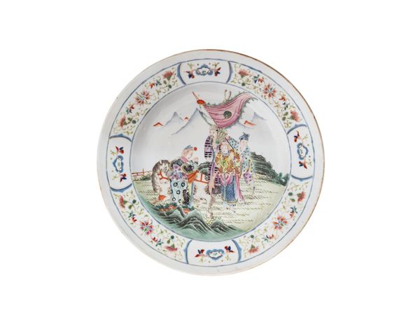 PIATTO IN PORCELLANA FAMIGLIA ROSA