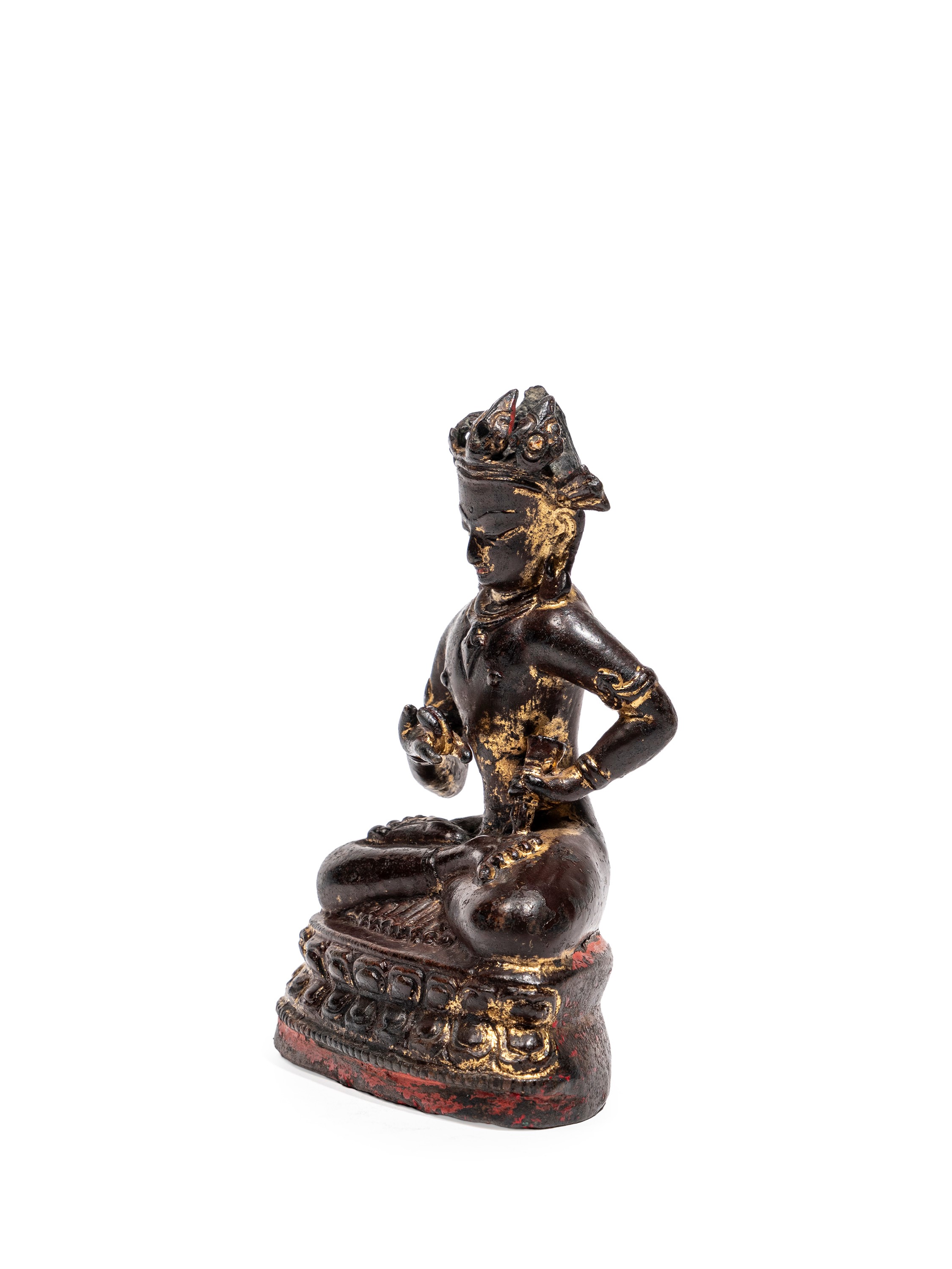 Figura in bronzo dorato, Vajrasattva in padmasana (Nepal, XVI/XVII secolo)