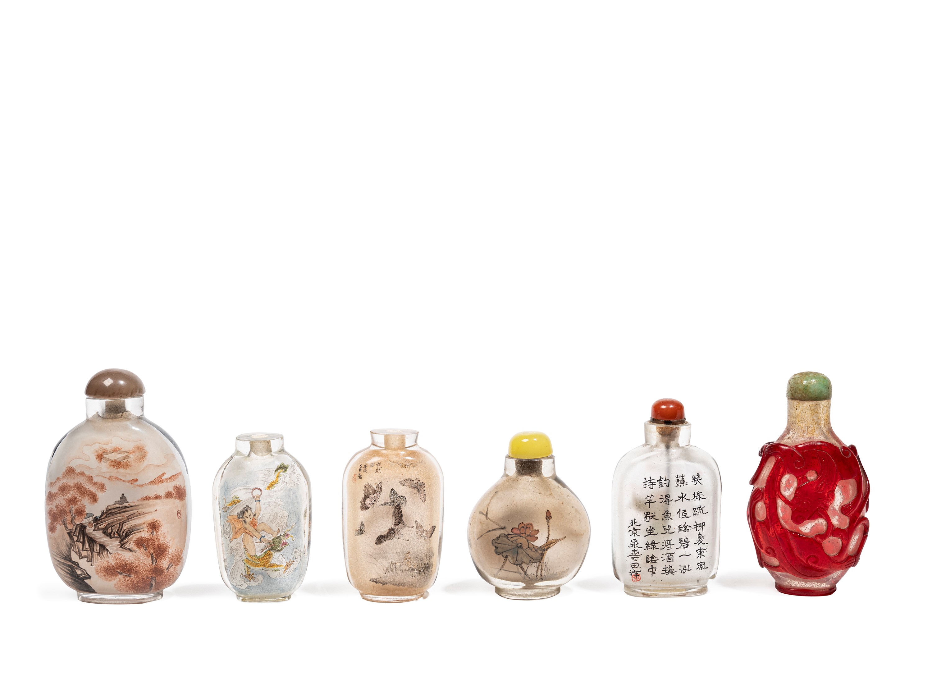 SEI SNUFF BOTTLES IN VETRO