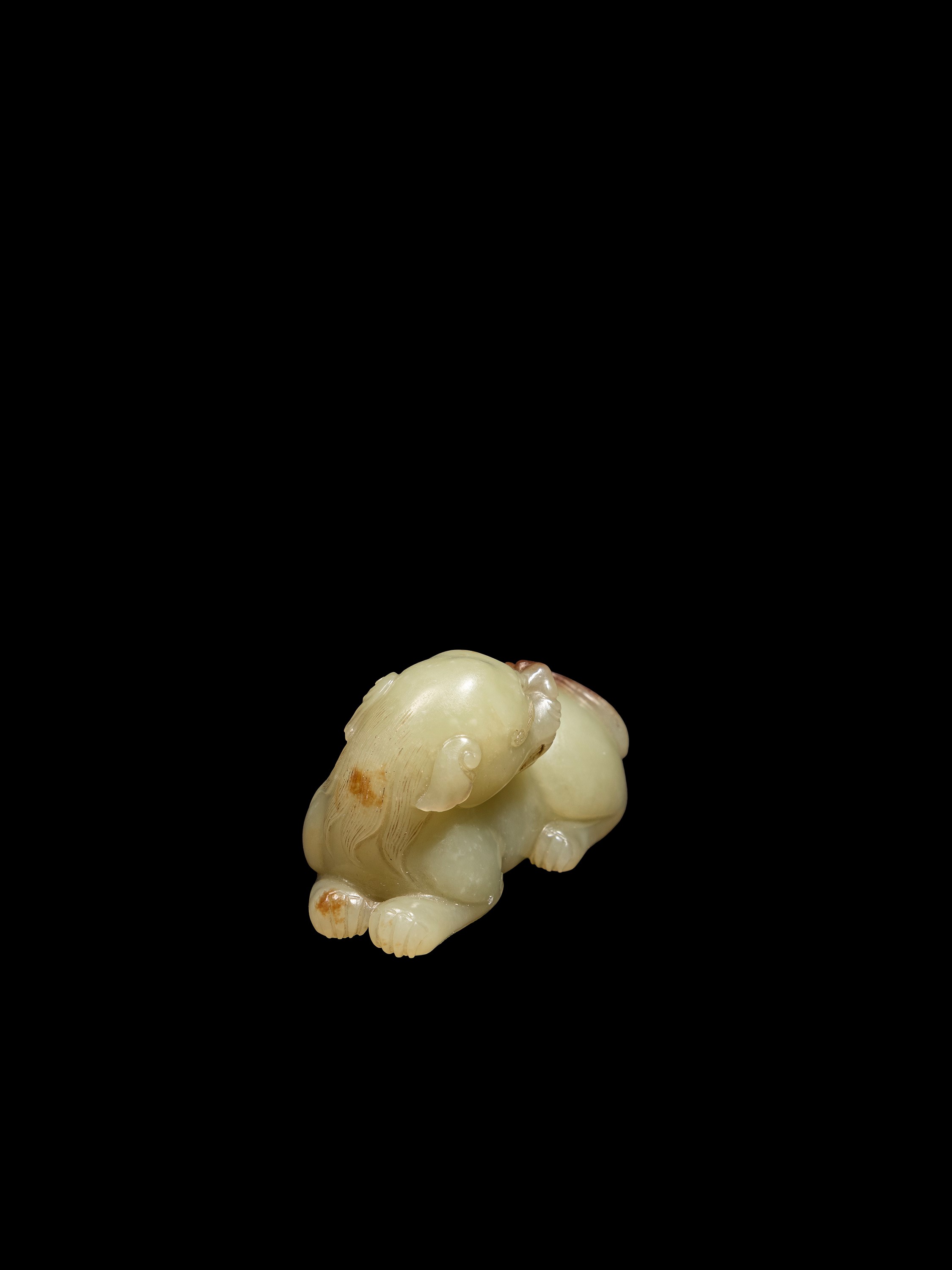 INTAGLIO IN GIADA CELADON E RUGGINE