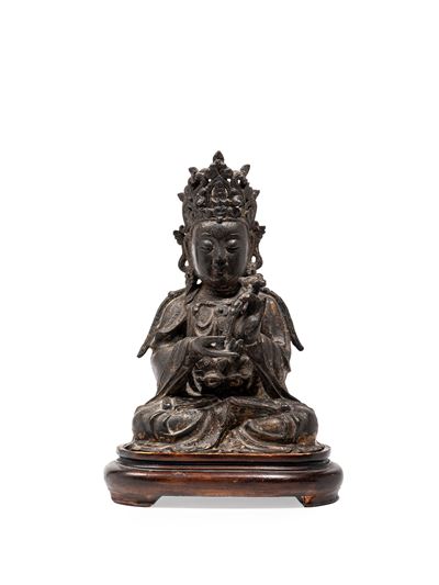Cina, dinastia Ming, Figura di Avalokitesvara in bronzo dorato