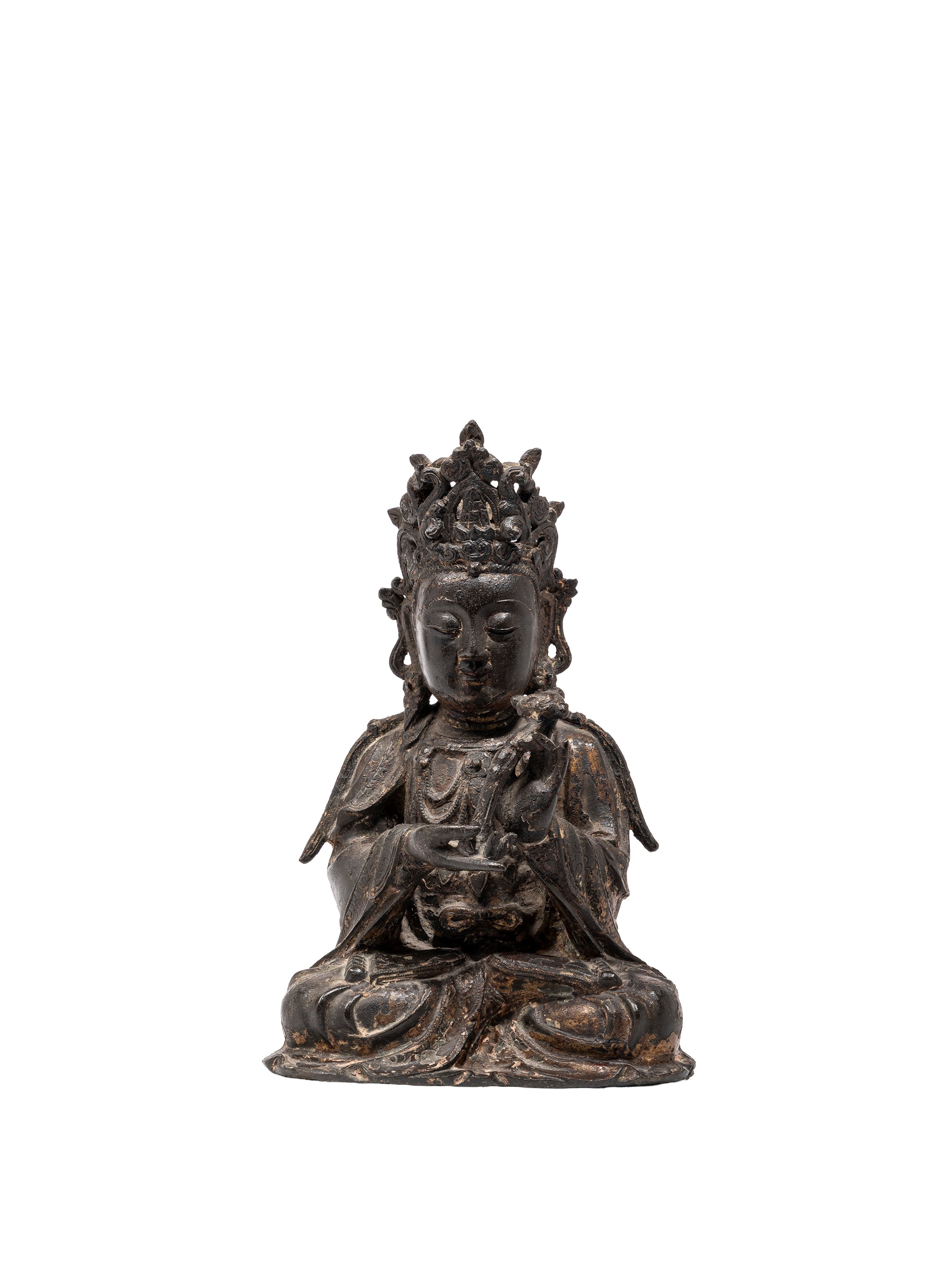 Cina, dinastia Ming, Figura di Avalokitesvara in bronzo dorato