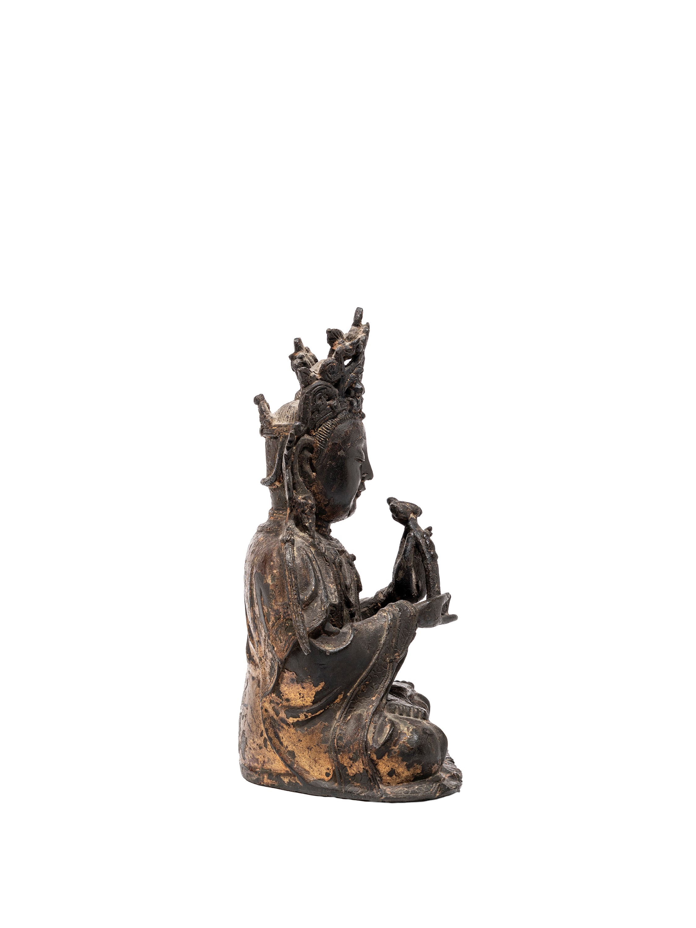 Cina, dinastia Ming, Figura di Avalokitesvara in bronzo dorato