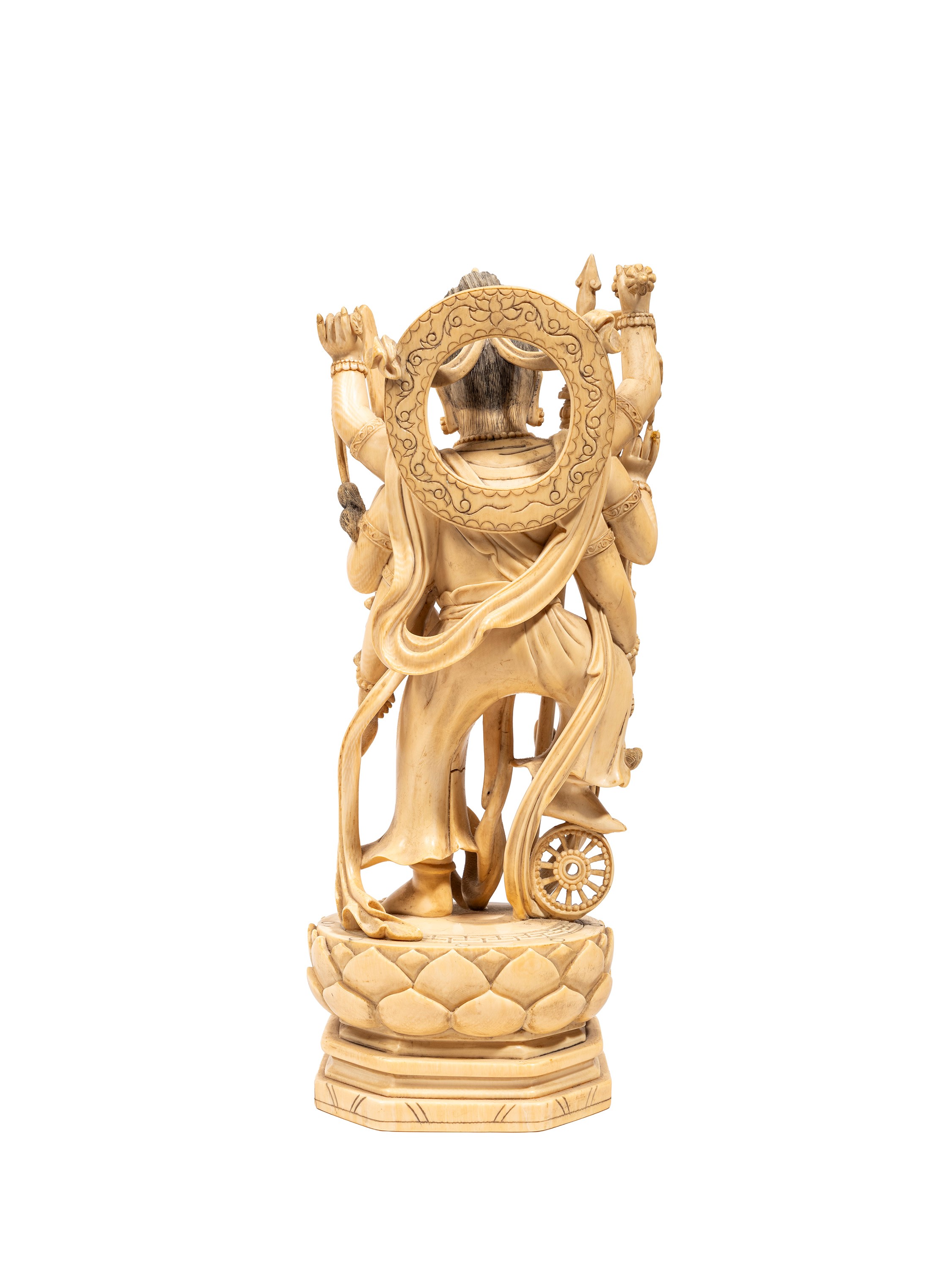 Scultura in avorio, Divinità a dieci braccia, Cina dinastia Qing (fine XIX secolo)