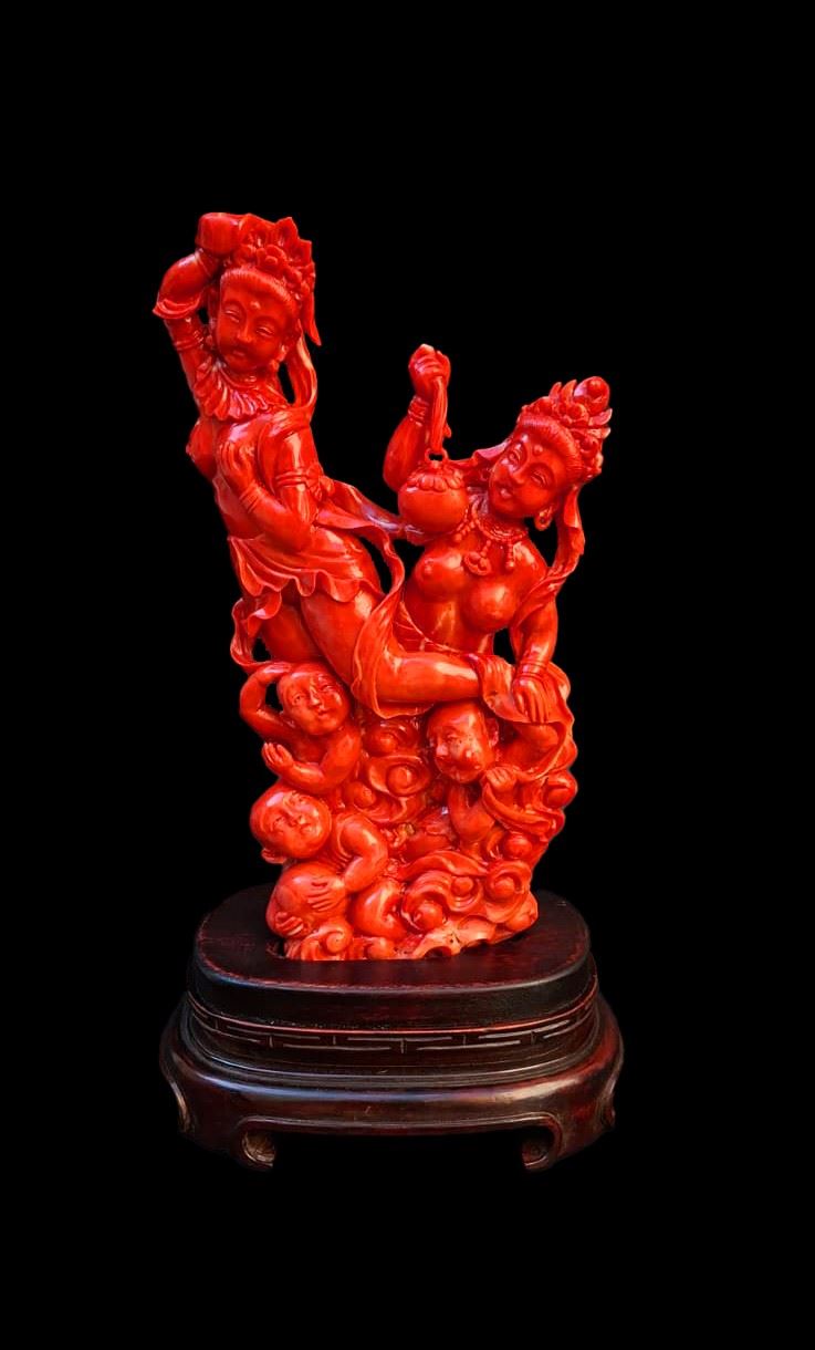☼SCULTURA IN CORALLO ROSSO