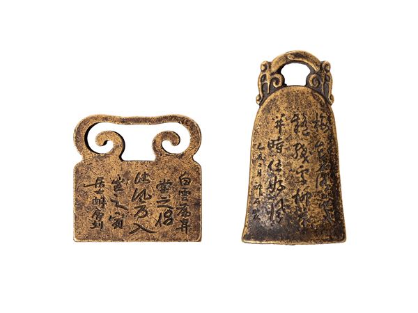 TWO BRONZE SEALS