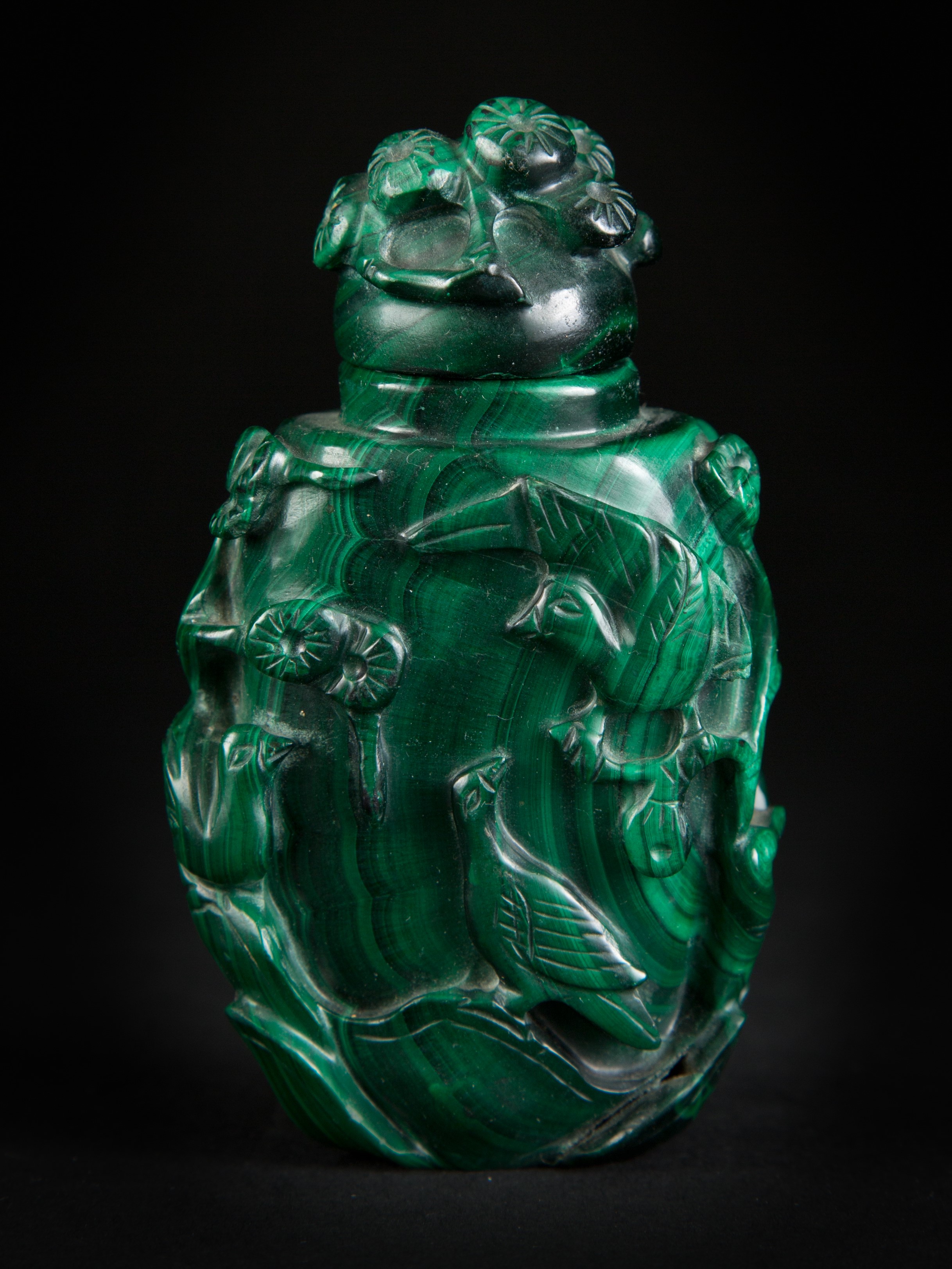 SNUFF BOTTLE IN MALACHITE