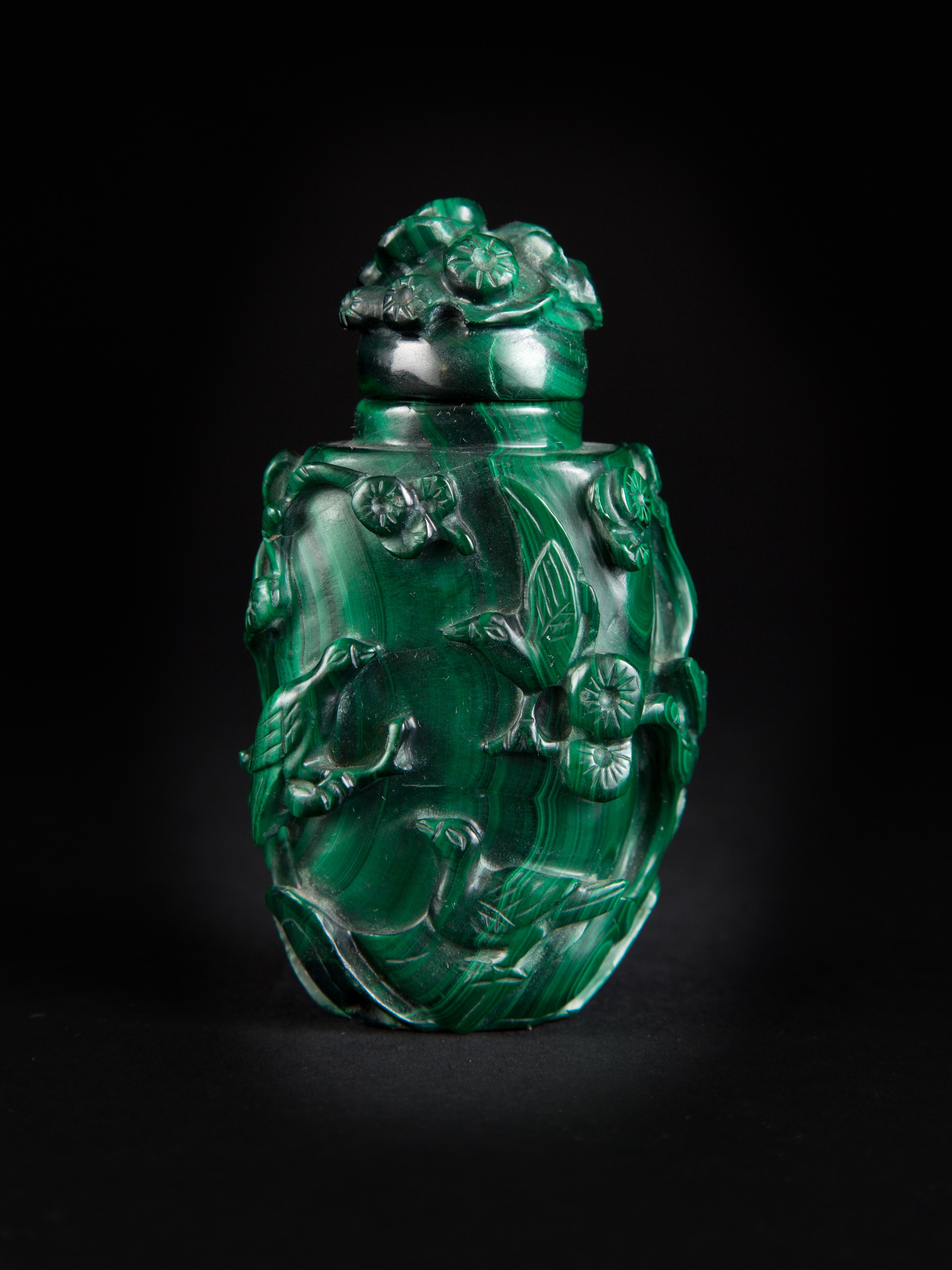 SNUFF BOTTLE IN MALACHITE