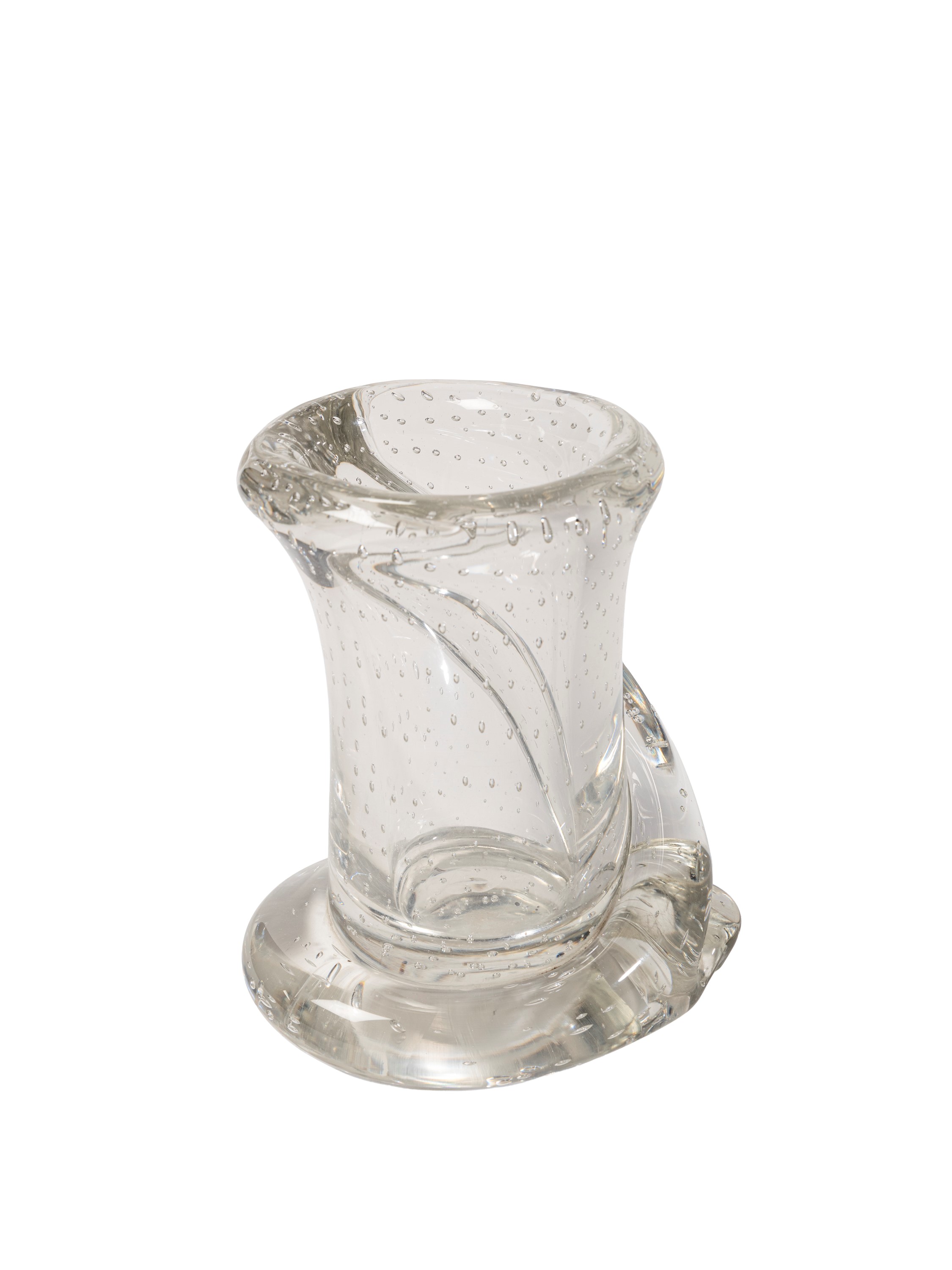 Cristallerie Schneider - Vaso bulicante in vetro soffiato con decoro plastico