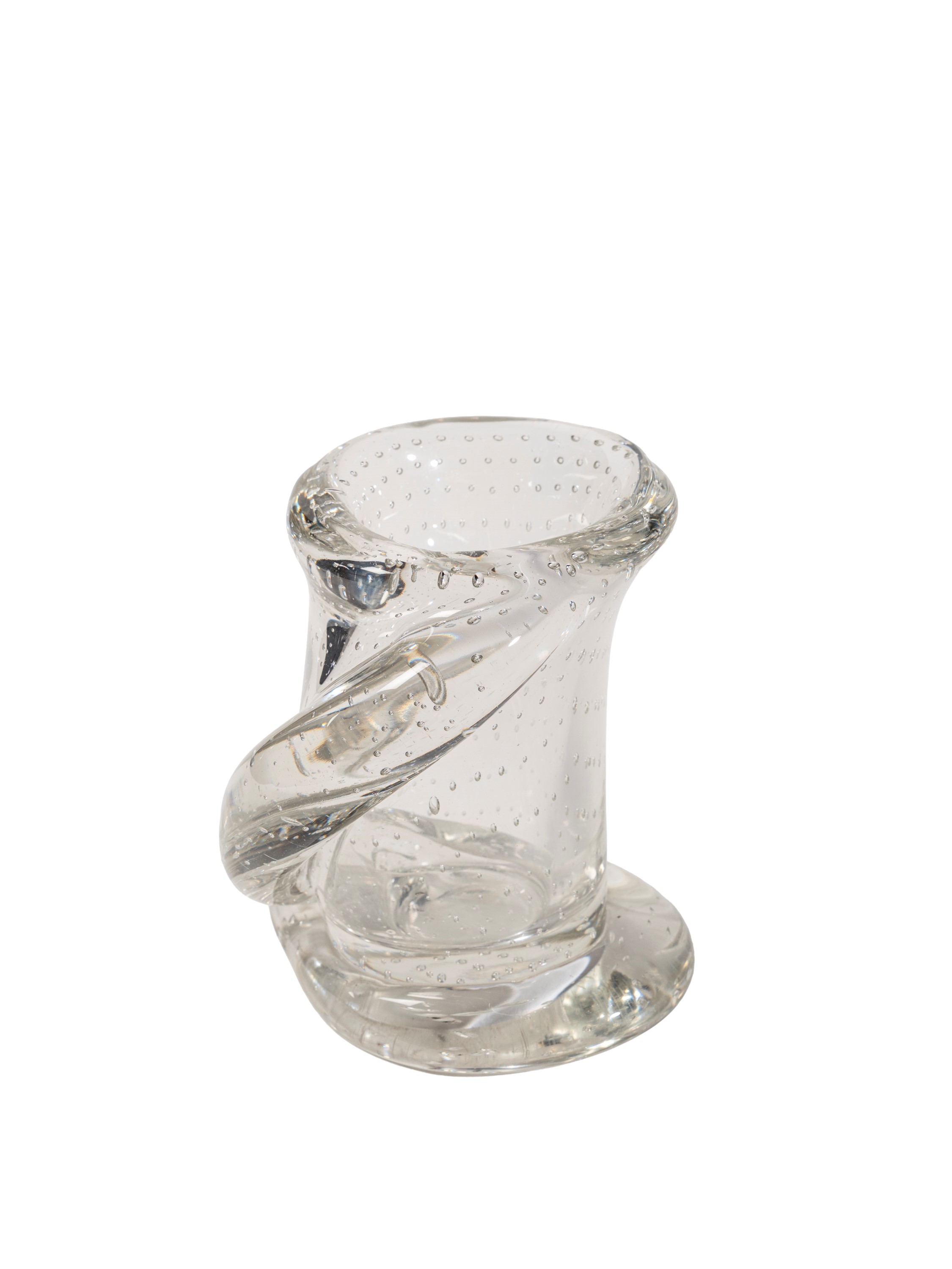 Cristallerie Schneider - Vaso bulicante in vetro soffiato con decoro plastico