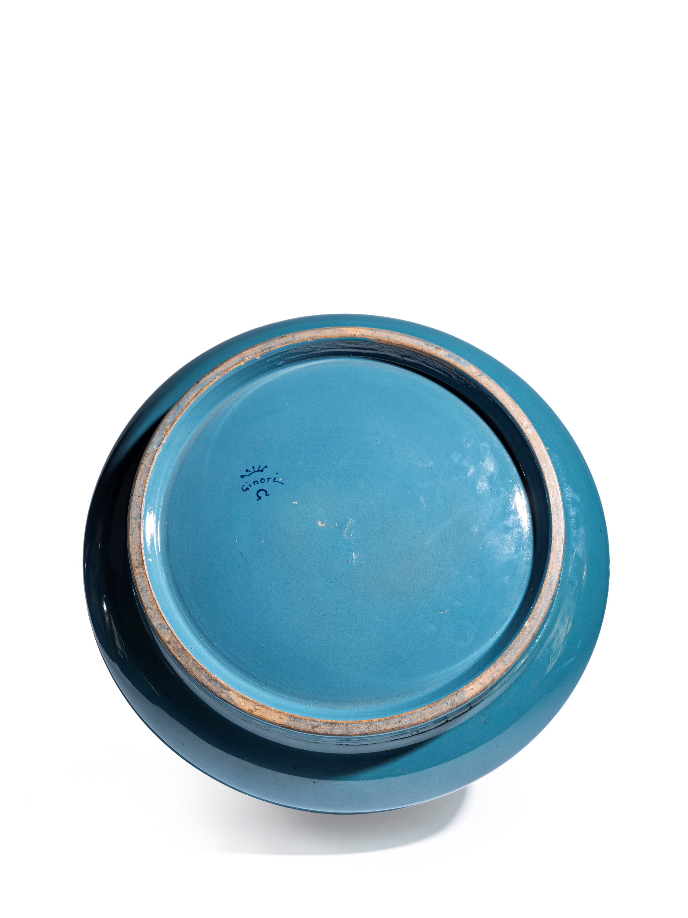 Vittorio Grassi - Vaso decorato con pesci, ceramica policroma