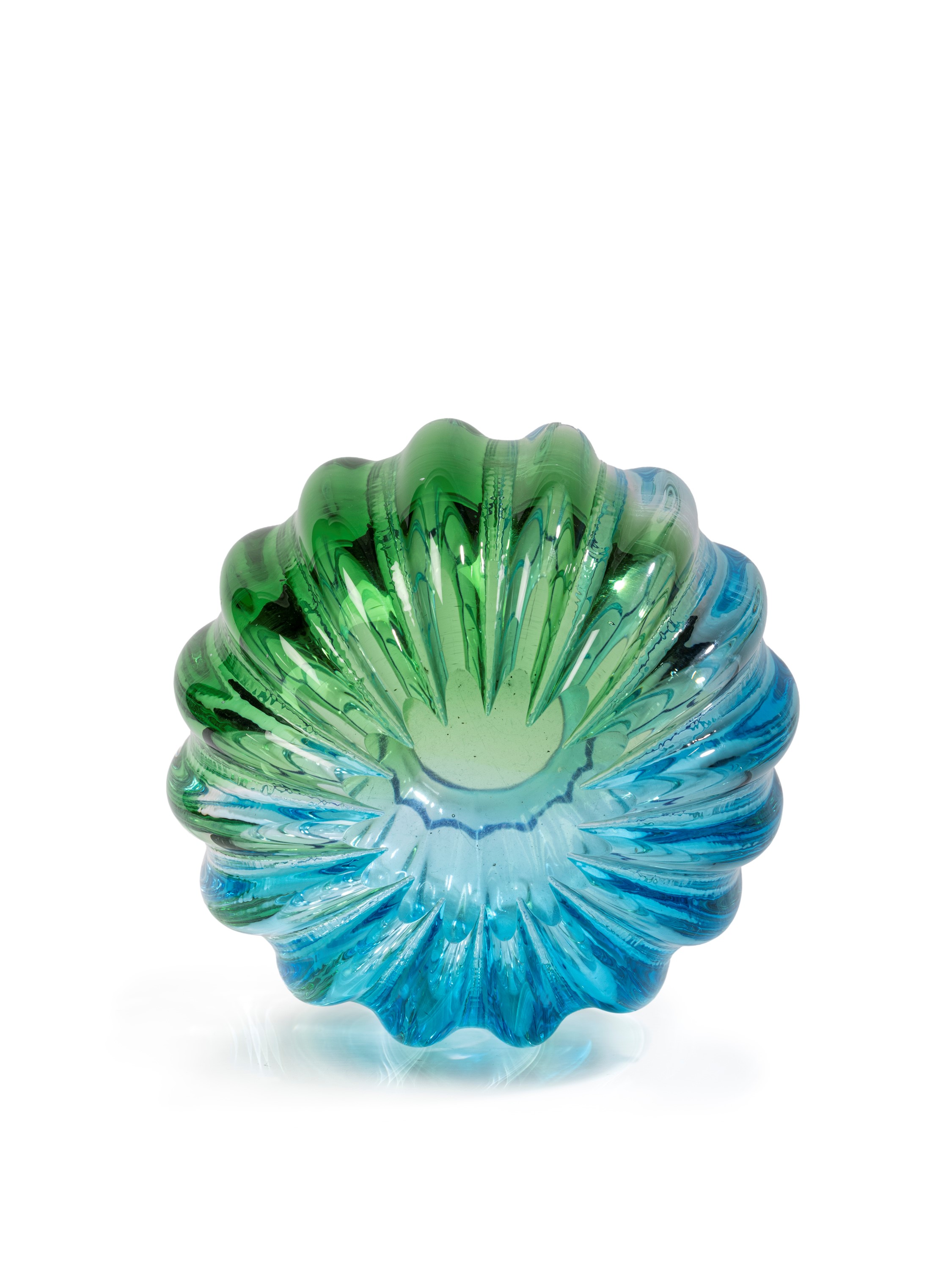 Murano - Vaso in vetro soffiato a coste ottiche (anni '70 ca.)