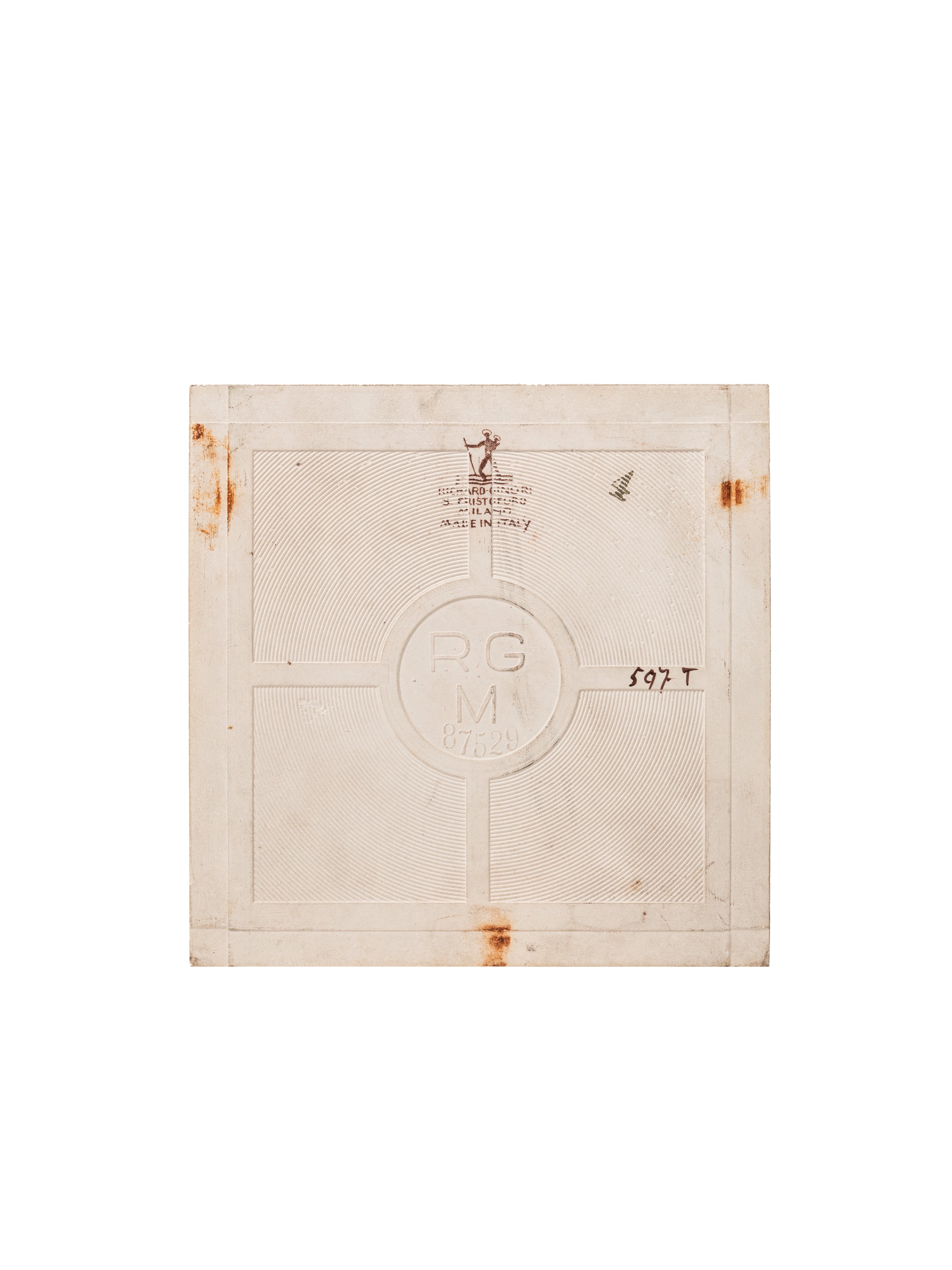 Gio Ponti - Placca decorativa “Il poeta”, ceramica smaltata