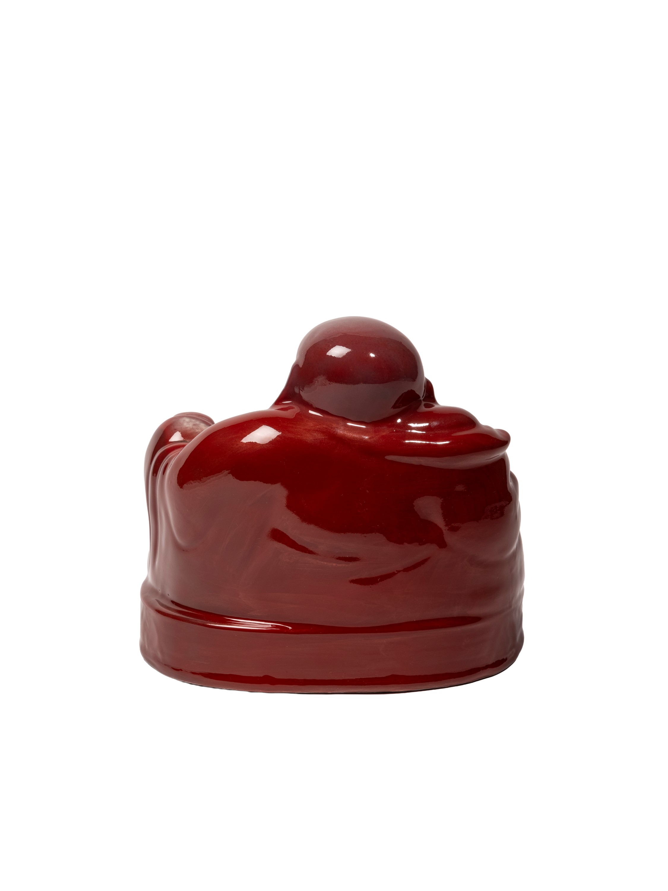 Gio Ponti - Scultura Buddha modello 5762 in terraglia con smalto rosso celadon