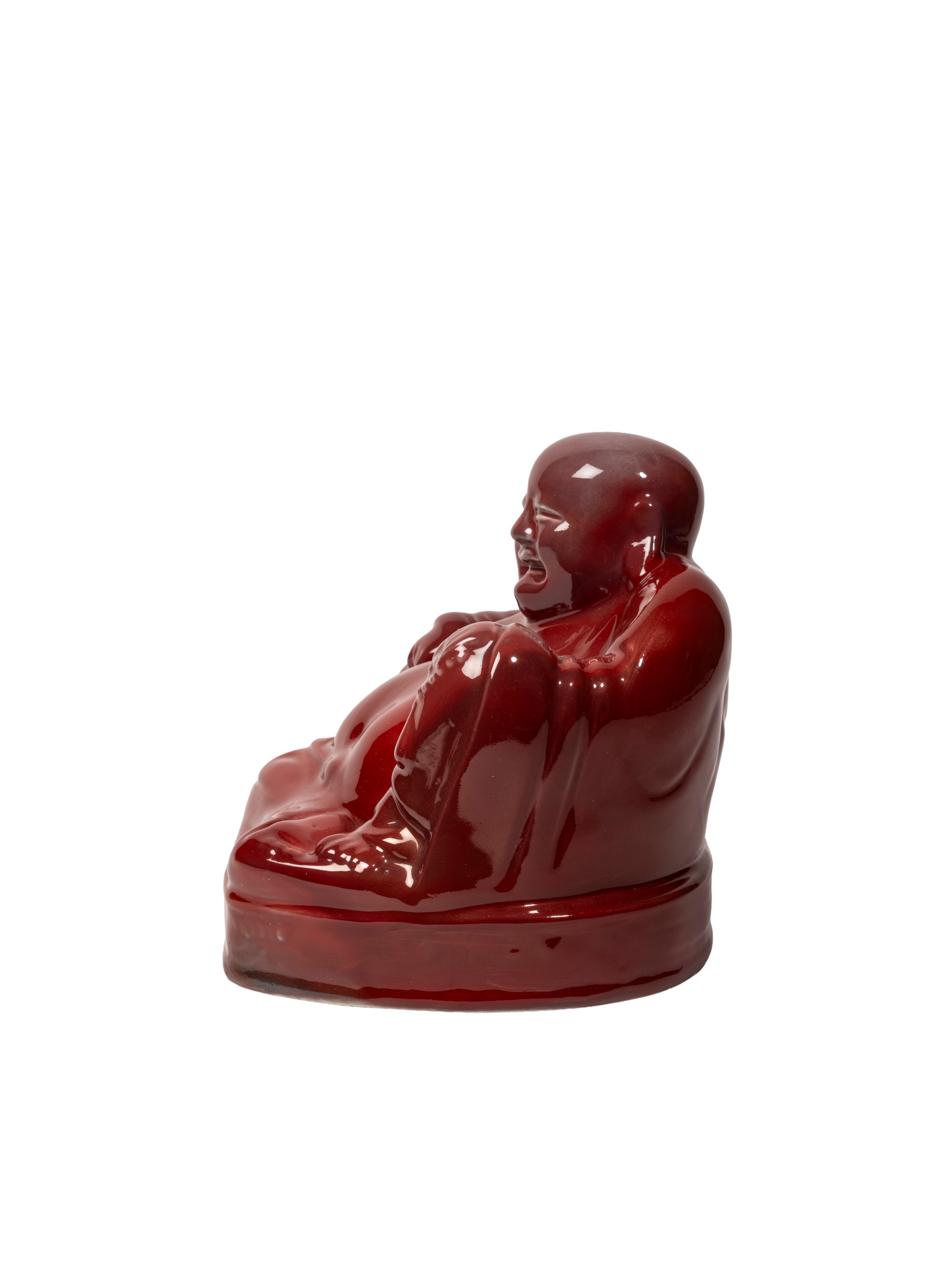 Gio Ponti - Scultura Buddha modello 5762 in terraglia con smalto rosso celadon
