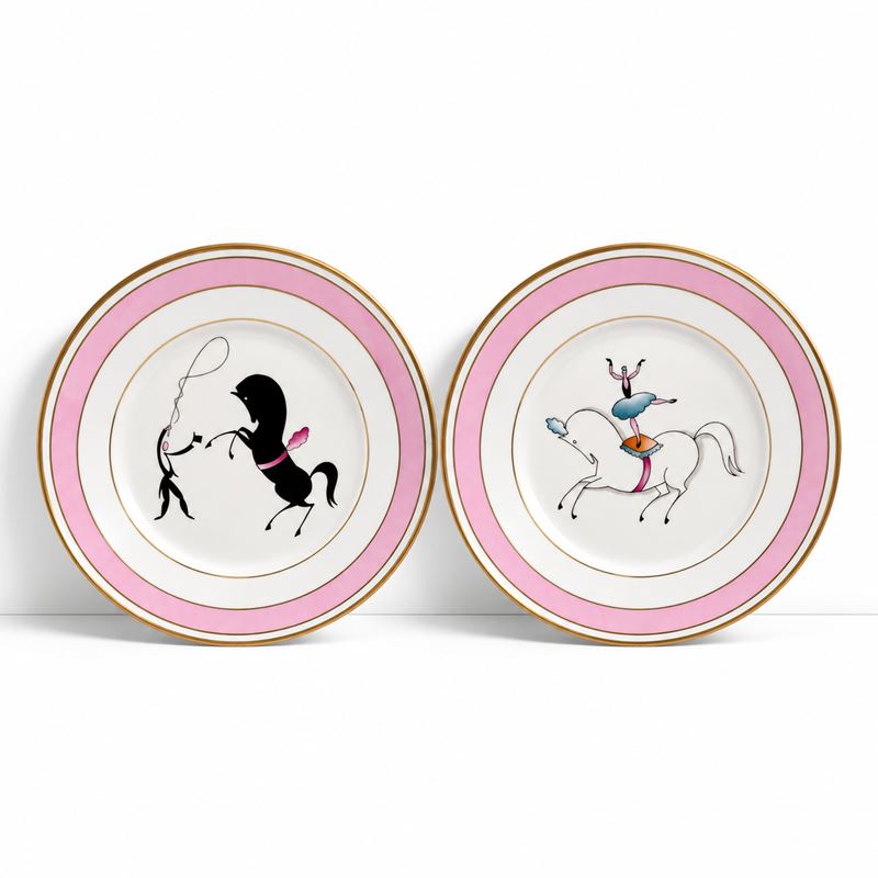 Gio Ponti - Piatti decorativi del «Circo equestre», porcellana policroma