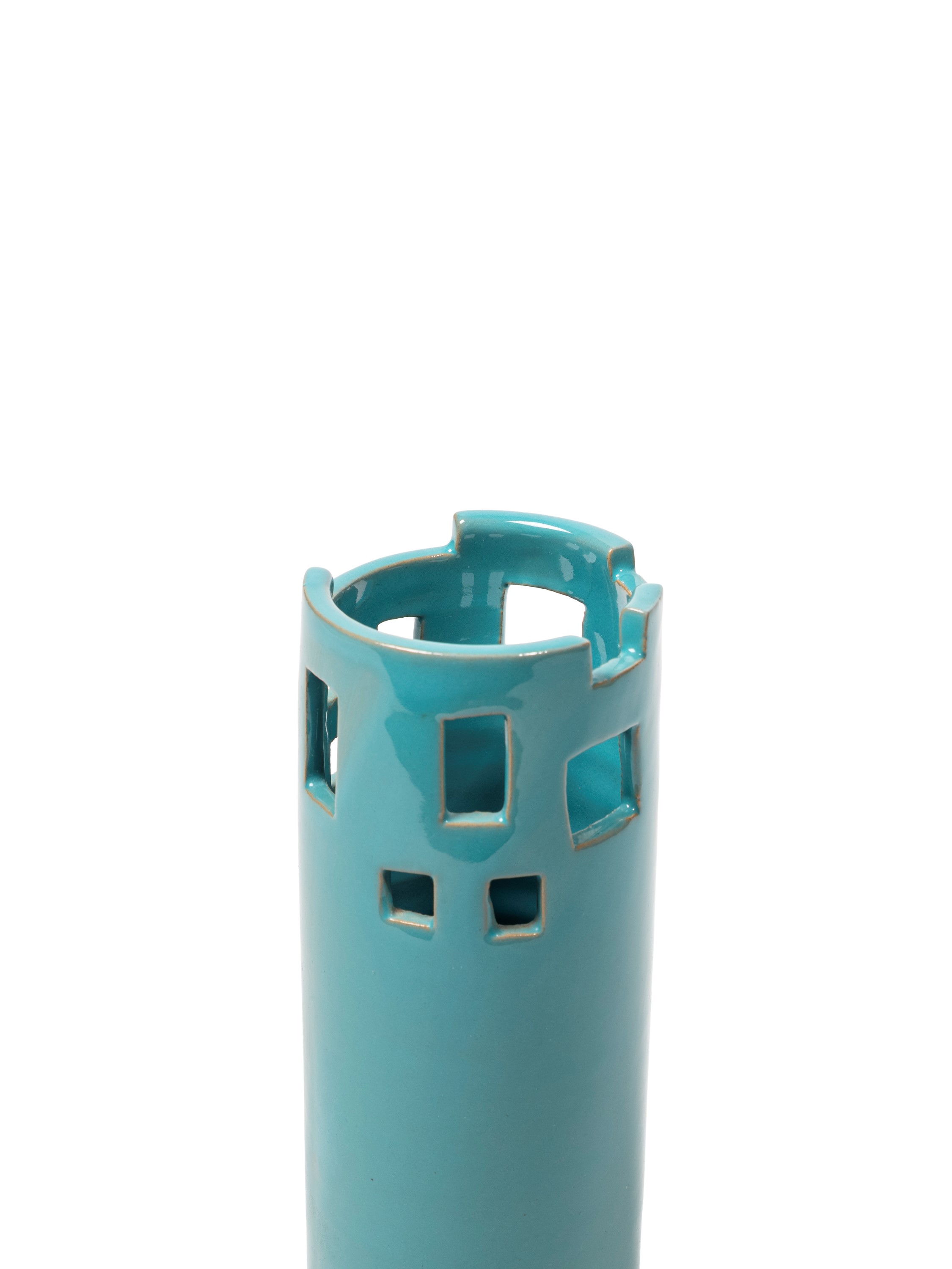 Ettore Sottsass - Vaso tornito in ceramica smaltata (esecuzione Bitossi)