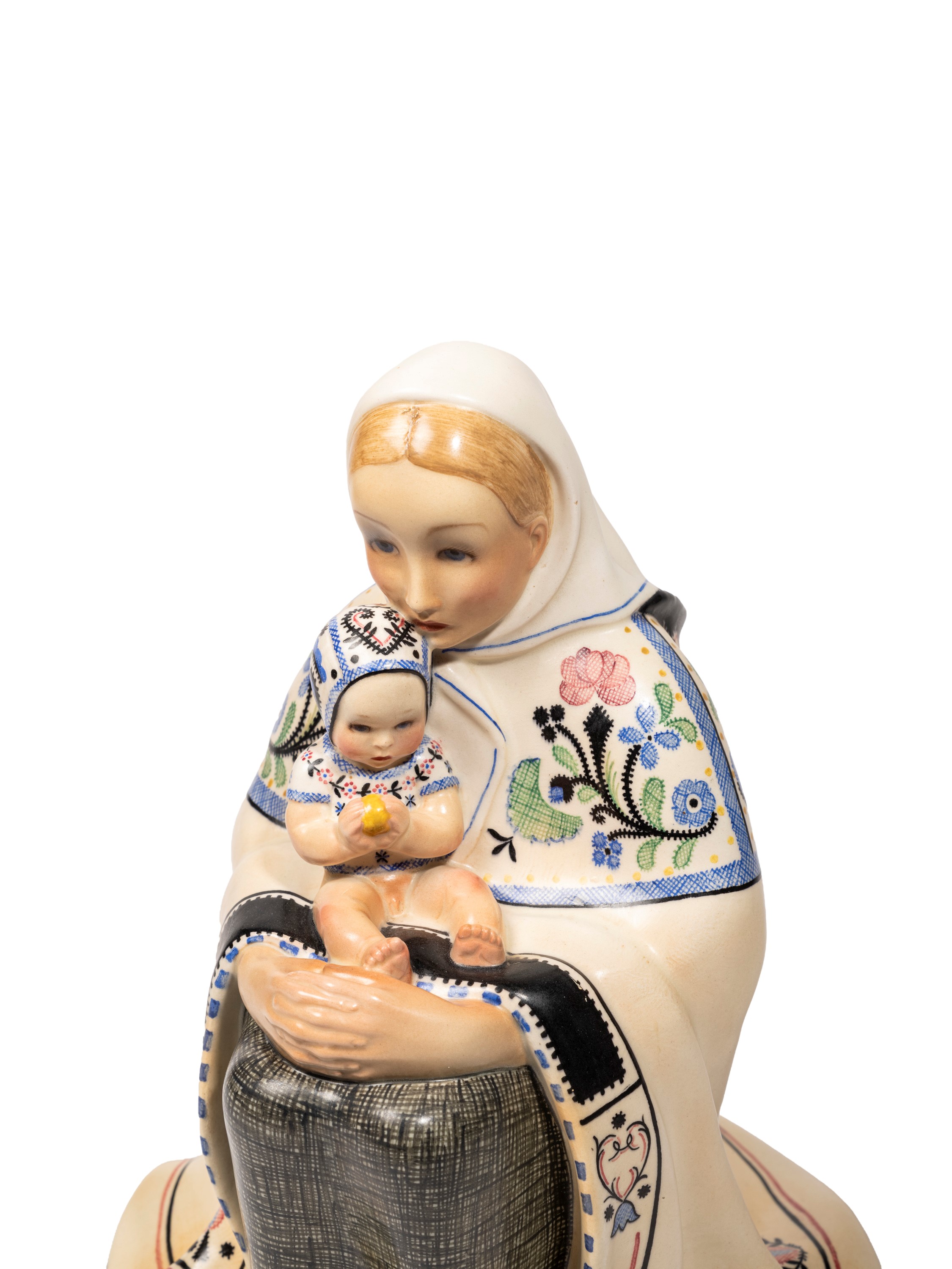 Helen Konig Scavini (per Lenci) - Scultura “Madonna della neve” in terraglia Lenci