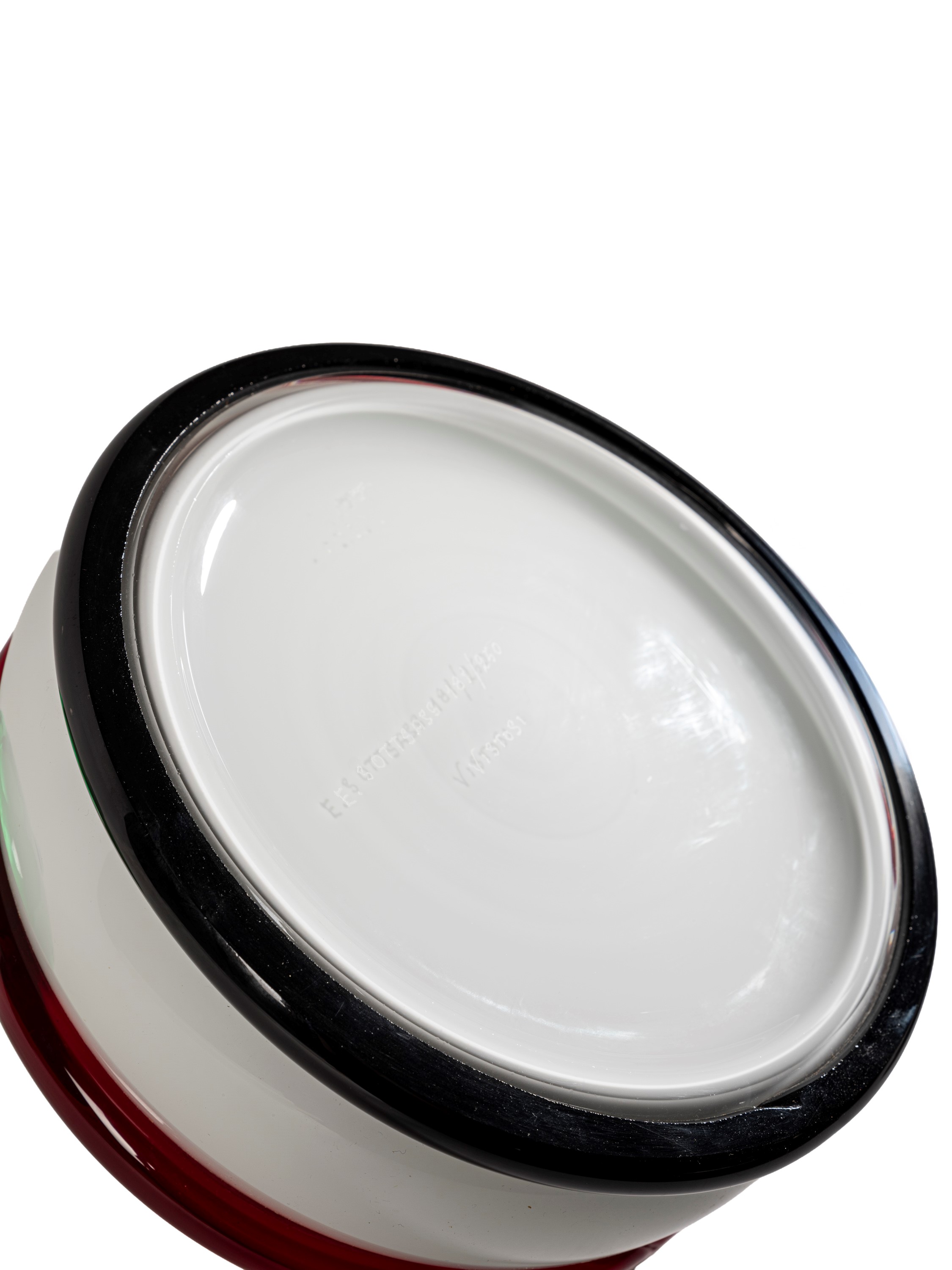 Ettore Sottsass - Coppa modello Palladia in vetro di Murano lattimo e colorato