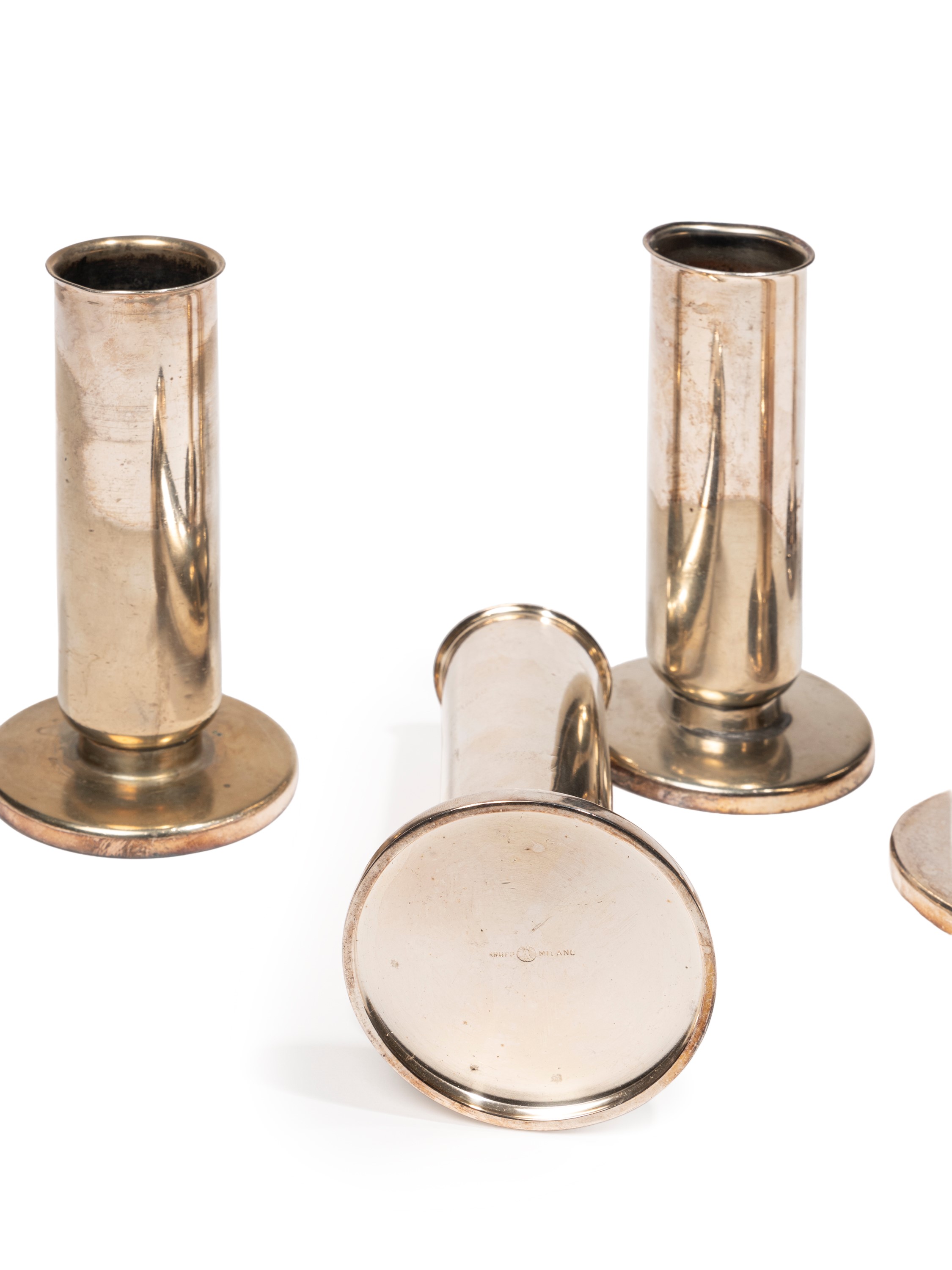 Gio Ponti - Vase tti monofiore in alpacca argentata (set di sei), anni ’40 ca.
