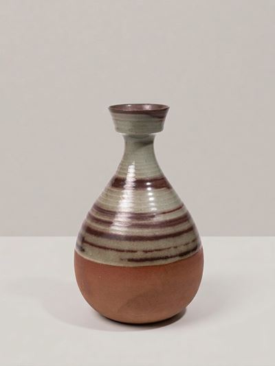 Vaso a bottiglia in gres smaltato