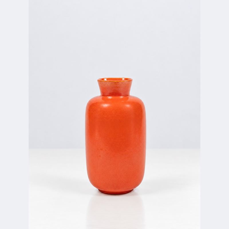 Giovanni Gariboldi - Vaso in ceramica smaltata arancione