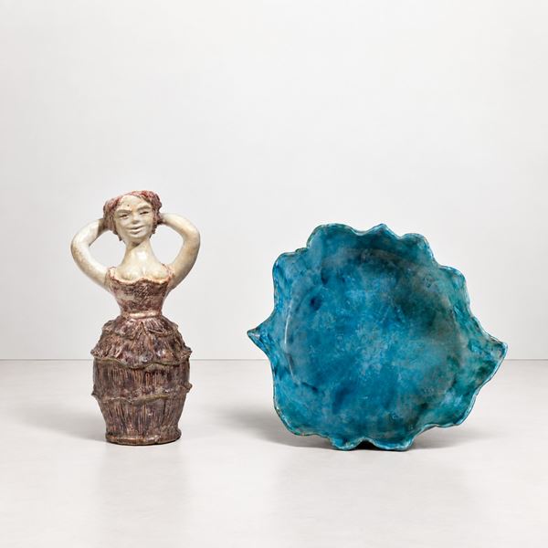 Angelo Ungania - FIGURAL VASE AND BOWL
