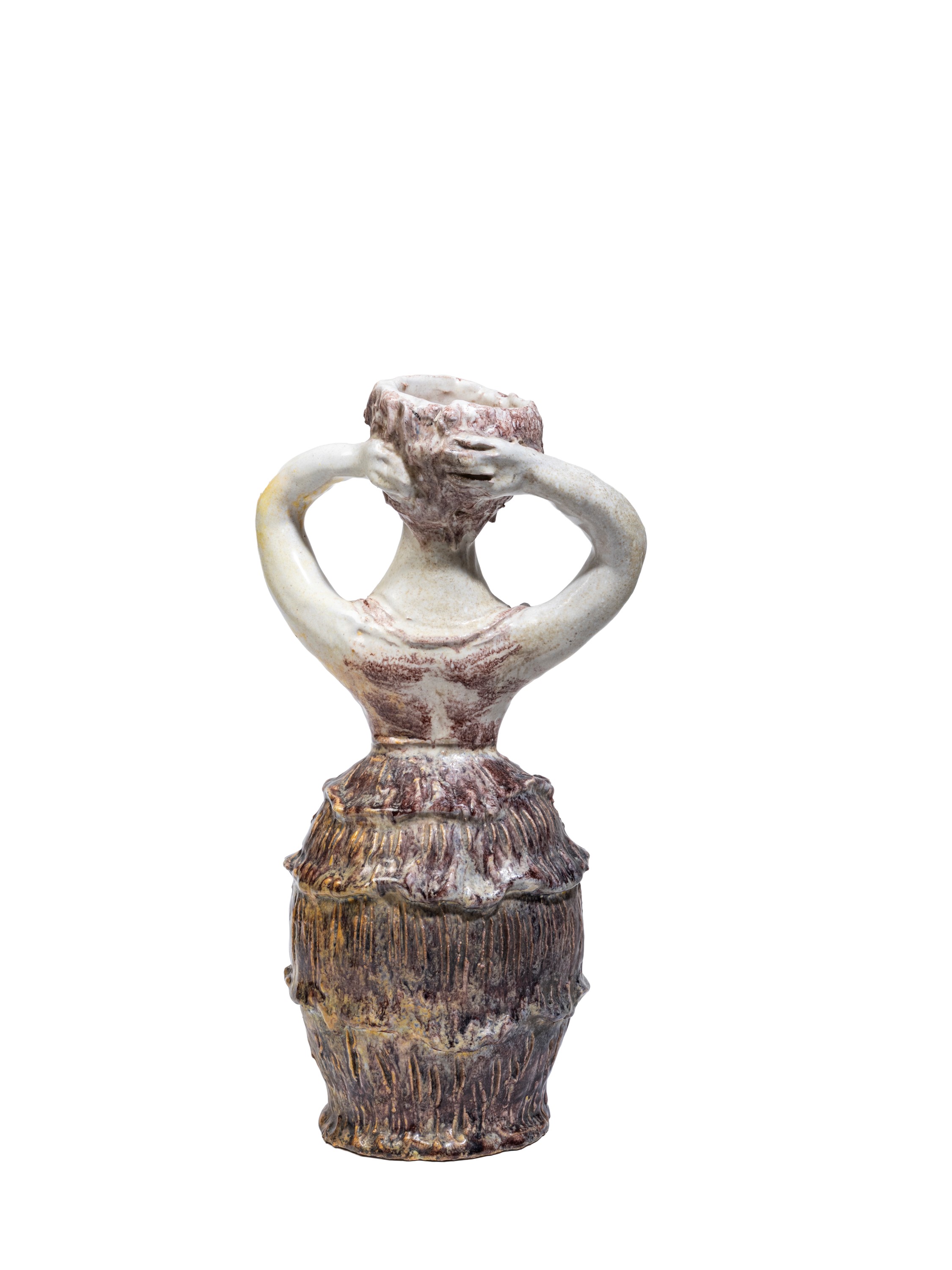 Angelo Ungania - Vaso figurato e ciotola in ceramica smaltata