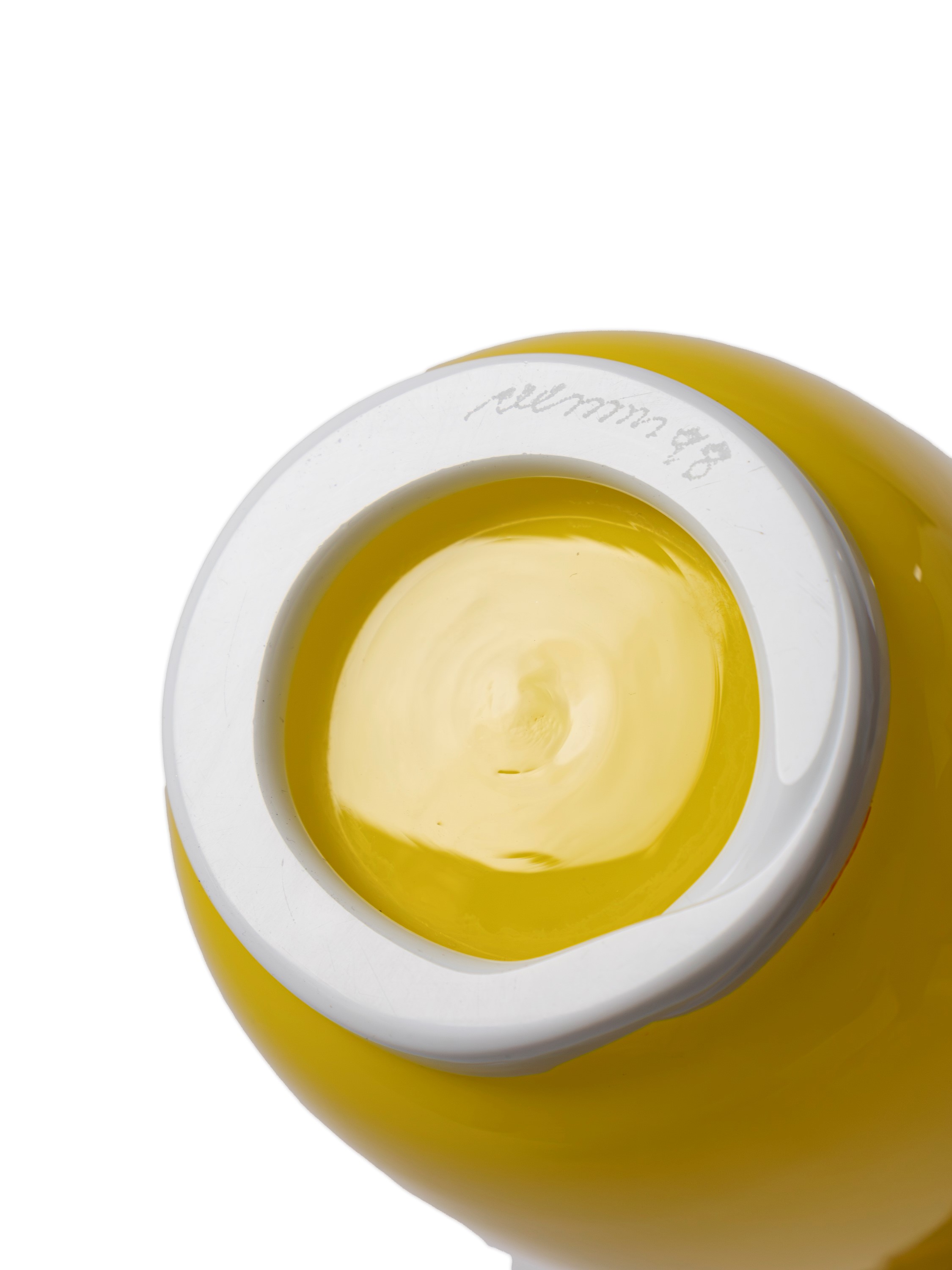 Venini - Vaso modello opalino in vetro incamiciato giallo (firmato, 1998)