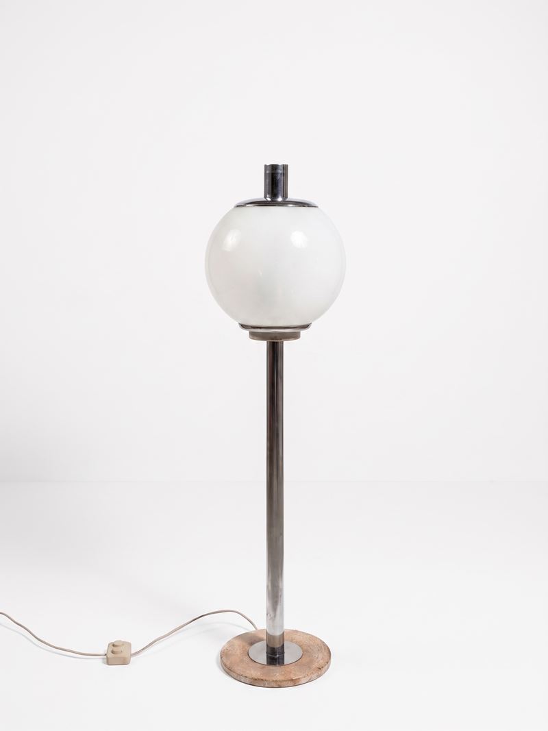 Selenova - Lampada da terra in metallo e vetro, stile space age (anni '70 ca.)