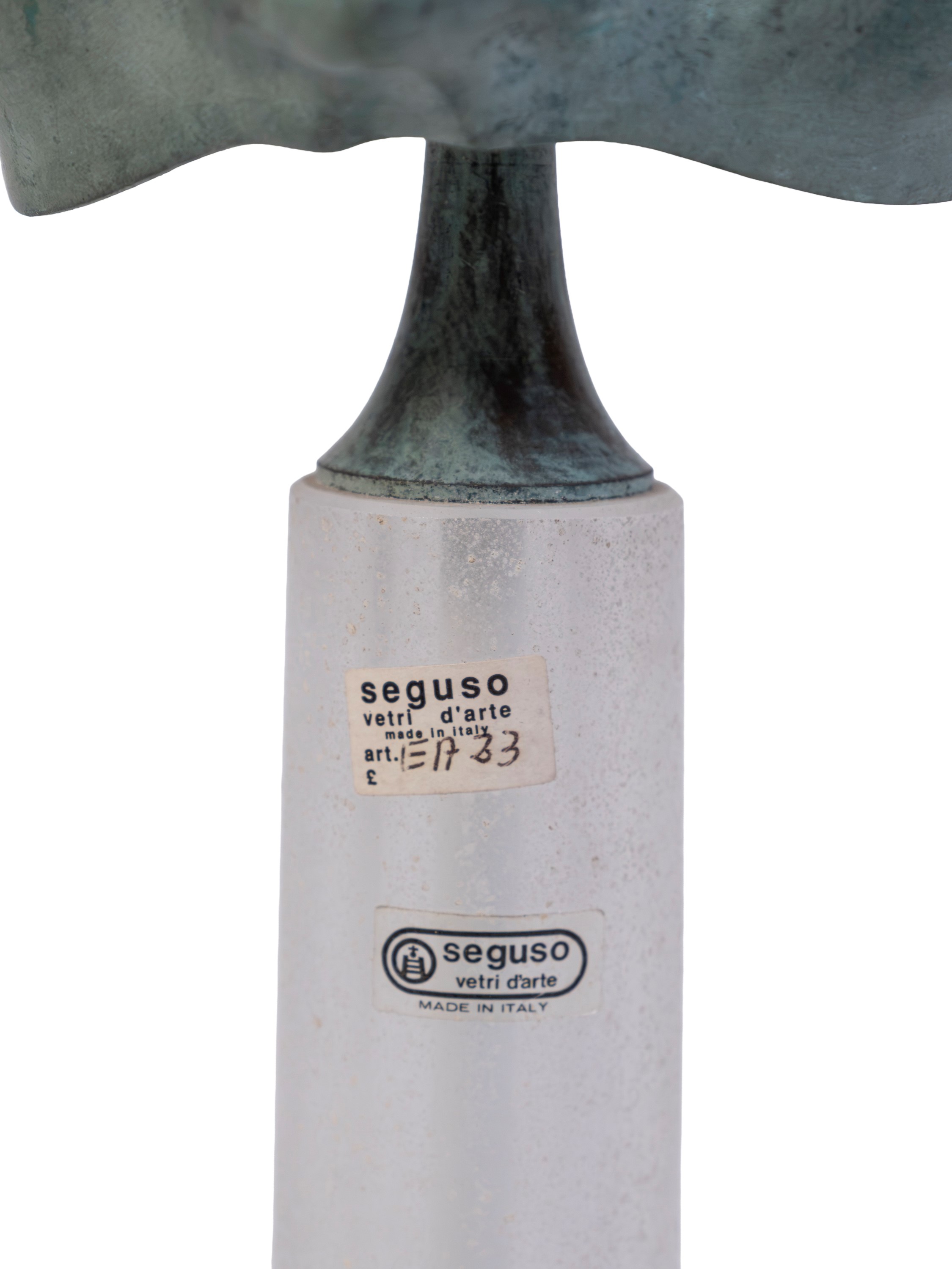 Elin Raaberg Nielsen - Lampada da tavolo con maschera (bronzo patinato e vetro di Murano), anni '...