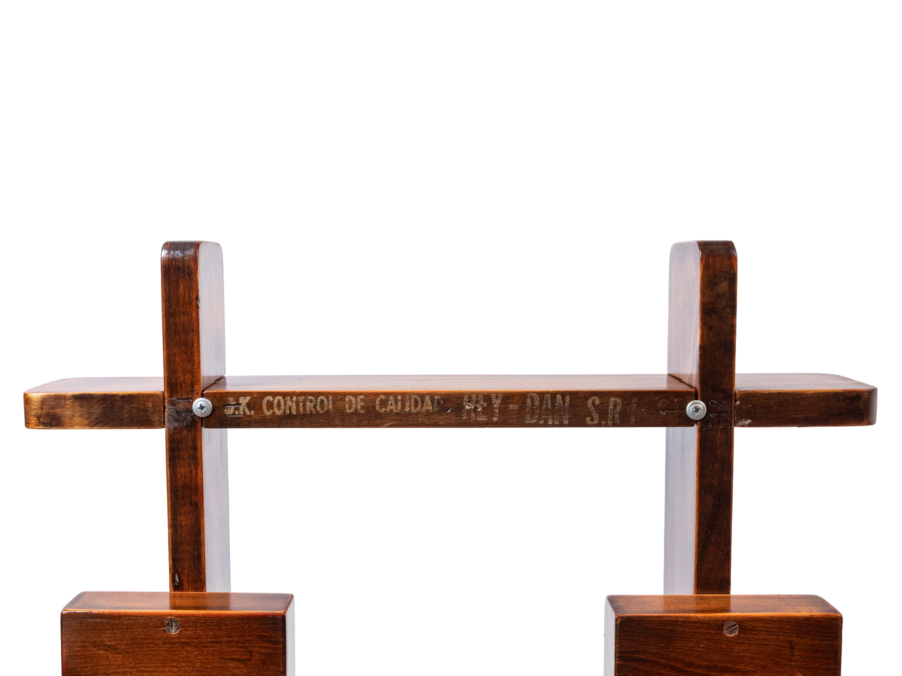 Produzione sudamericana, Tavolo basso con struttura in legno e piano in vetro (anni ’60 ca.)