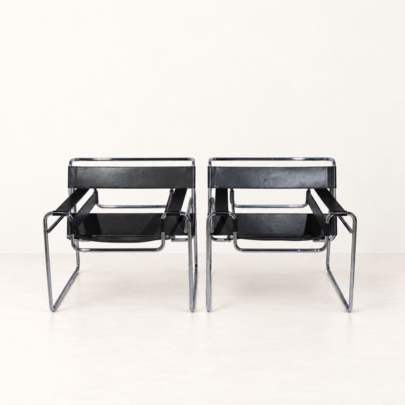 Marcel Breuer - Coppia di poltrone modello B3 Wassily