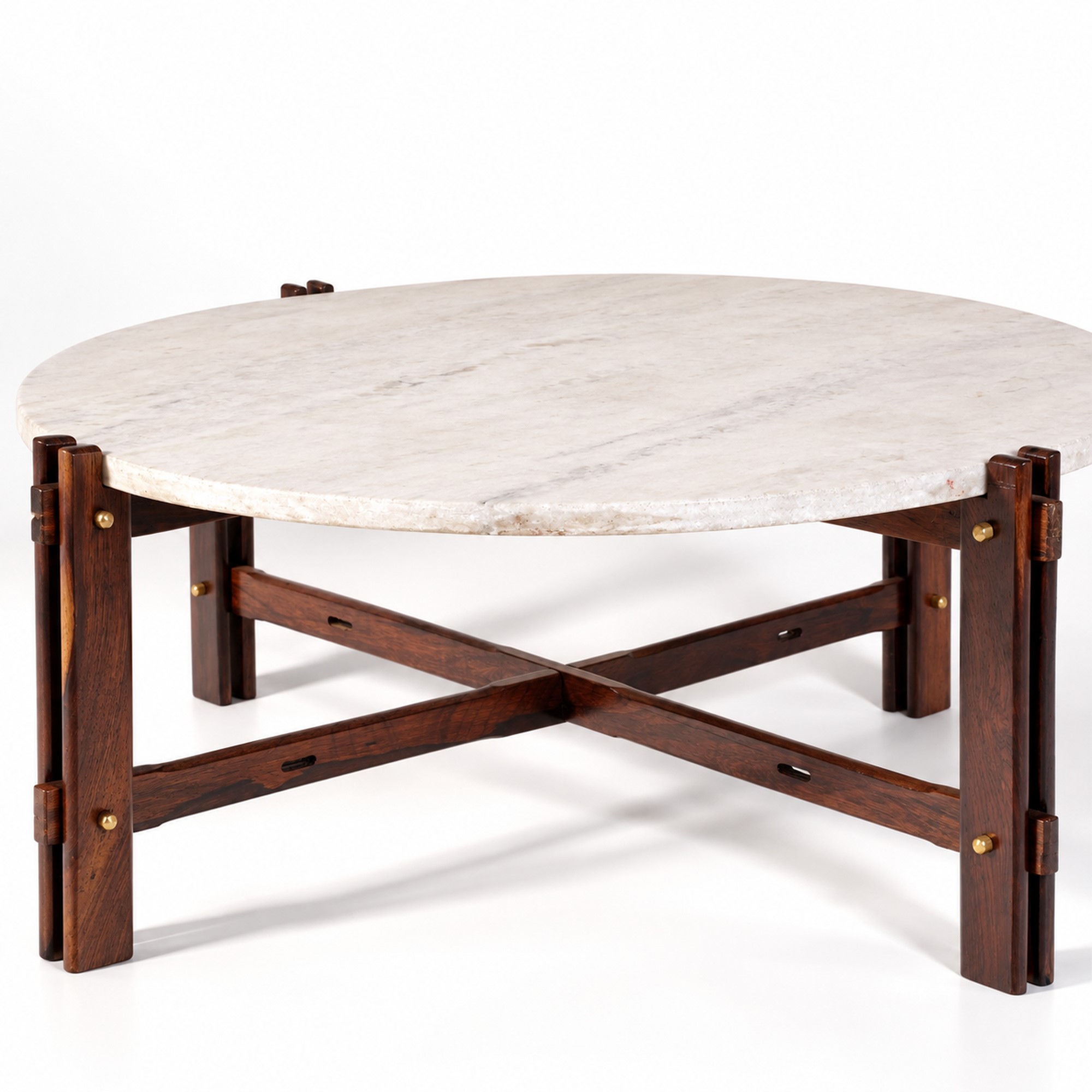 Percival Lafer - Tavolo basso serie MP-29 con piano in marmo