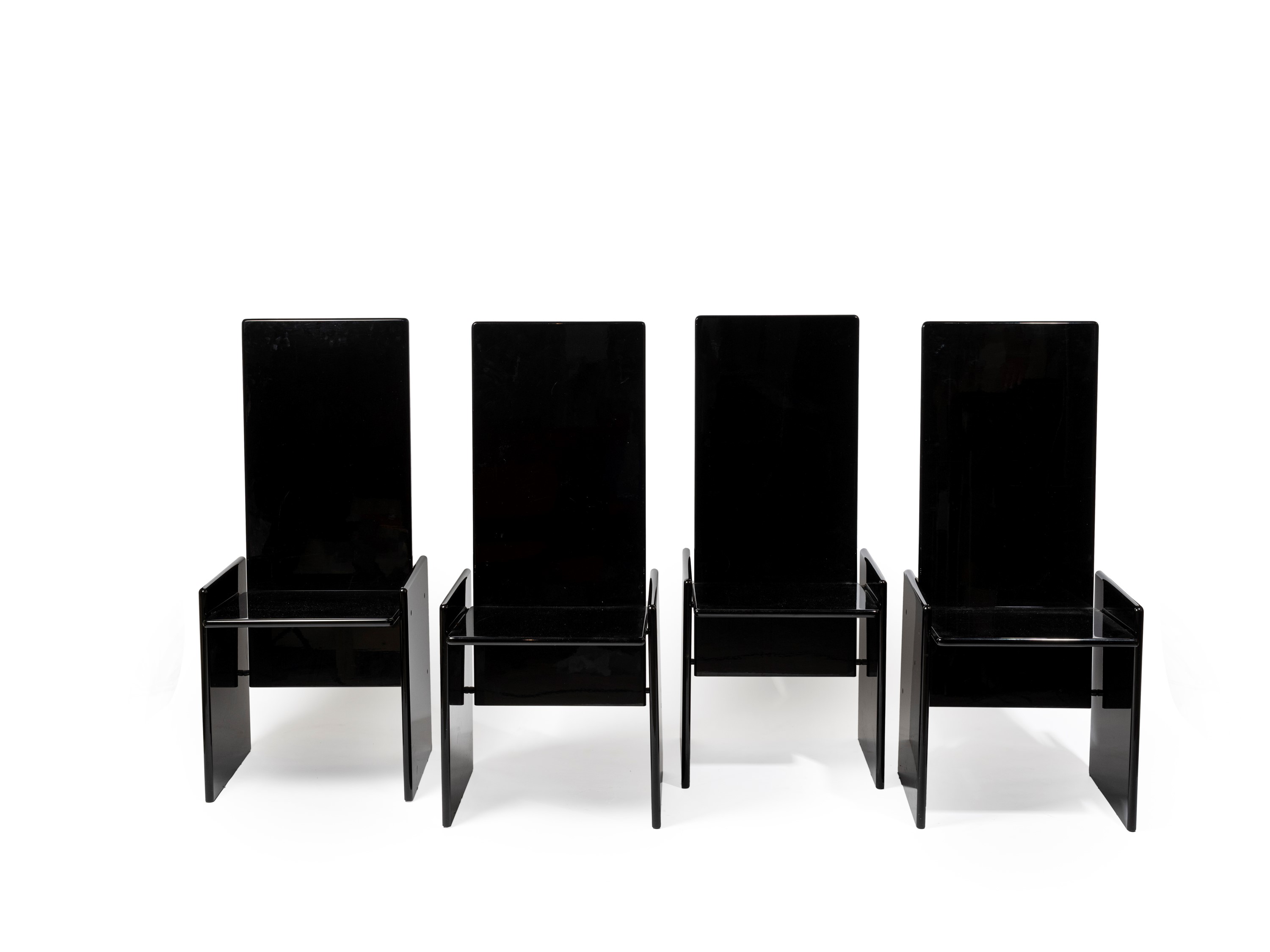 Kazuhide Takahama - Sedie modello Kazuki, laccato nero, 1971
