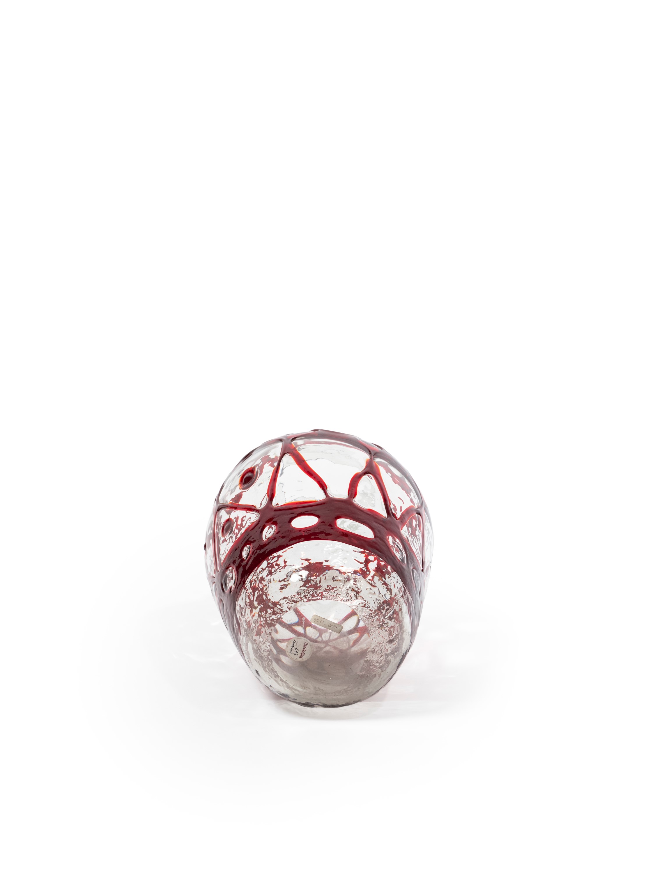Fulvio Bianconi - Vaso prototipo in vetro trasparente e rosso (1968)