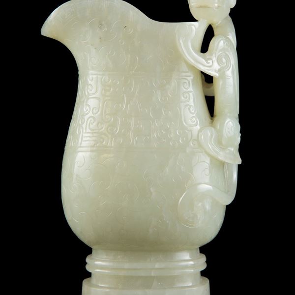 A CELADON JADE POURING VESSEL