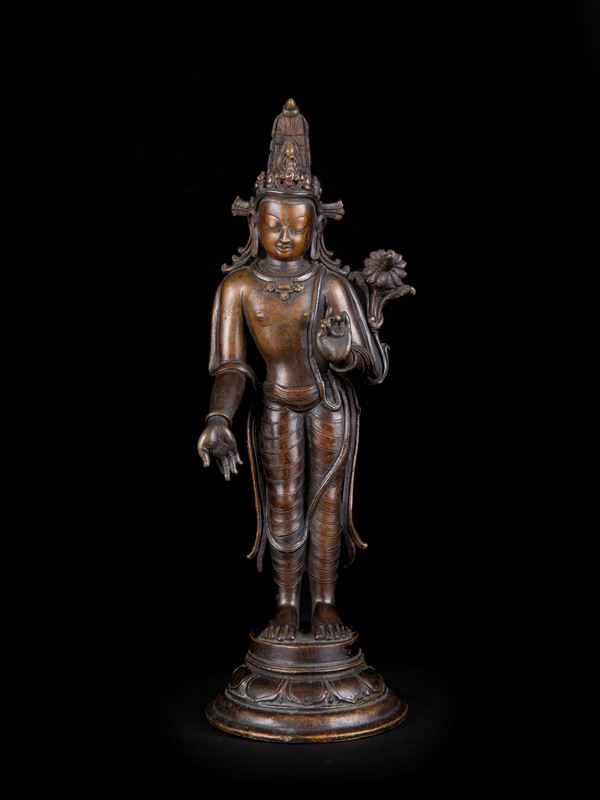 A BRONZE FIGURE OF BODHISATTVA PADMAPANI 